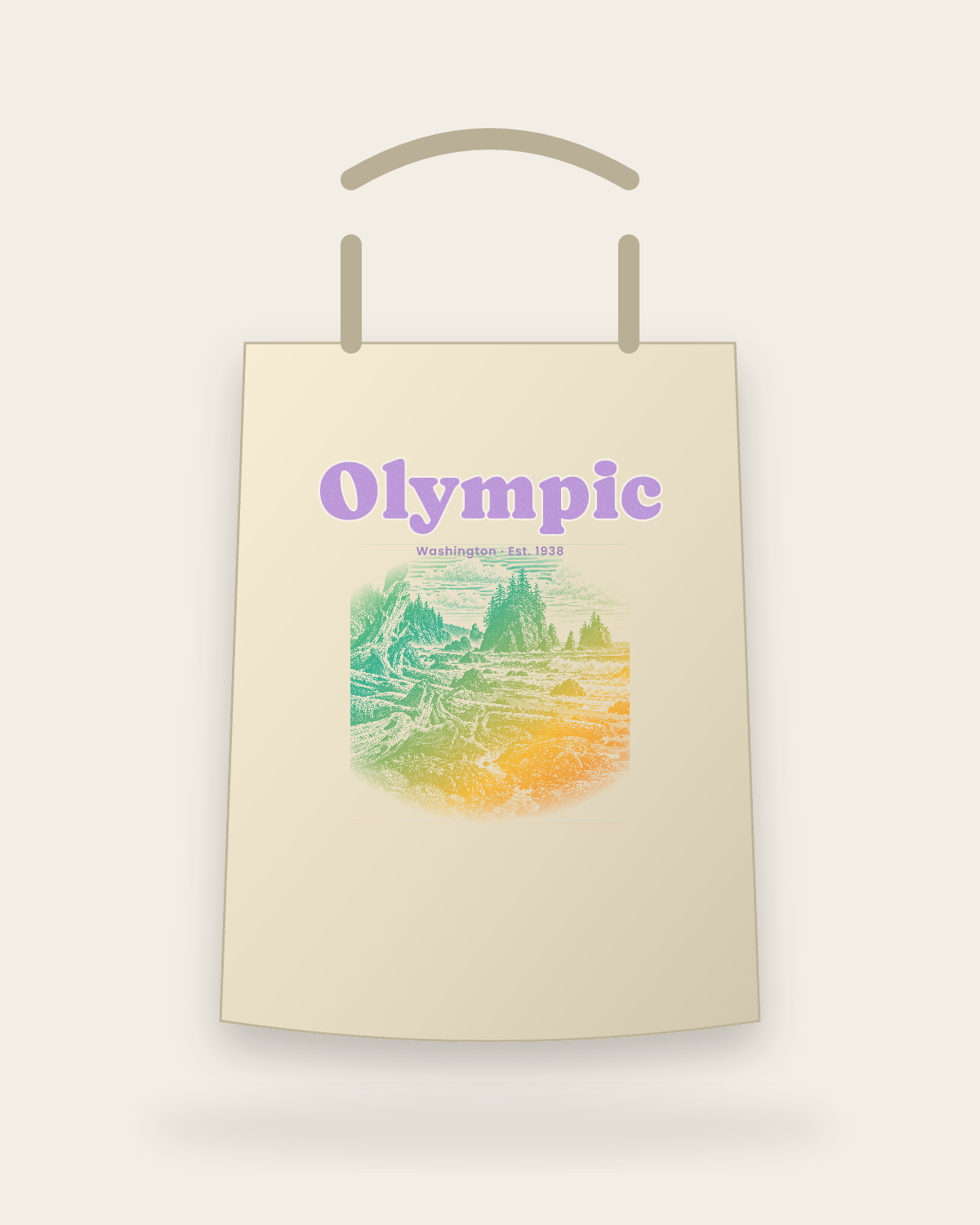 Olympic Ruby Beach Canvas Tote in Beige