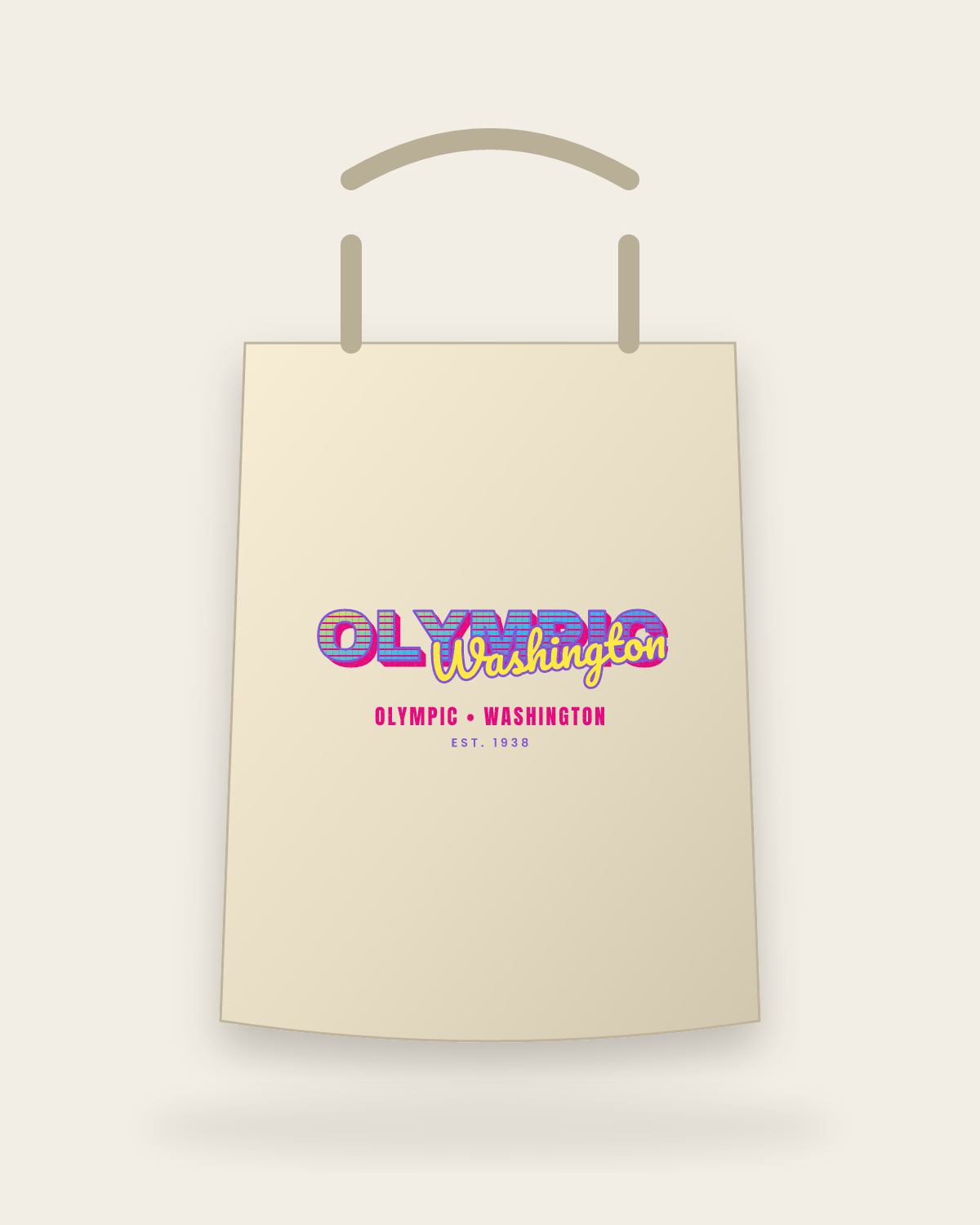 Olympic Music TV Canvas Tote in Beige