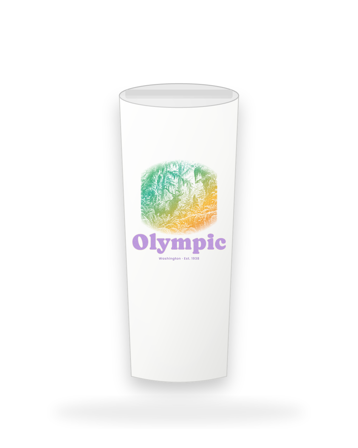 Olympic Hoh Rain Forest Elk Insulated Tumbler 20oz in White