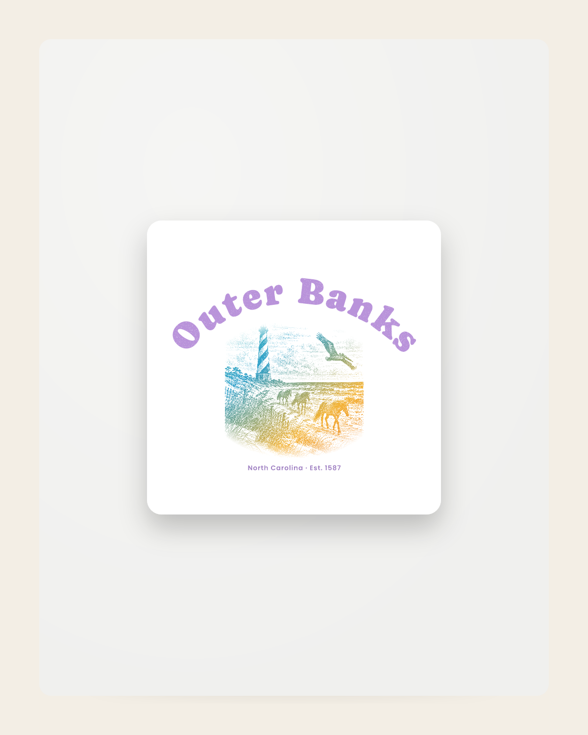 Outer Banks Hatteras Light Fridge Magnet in White