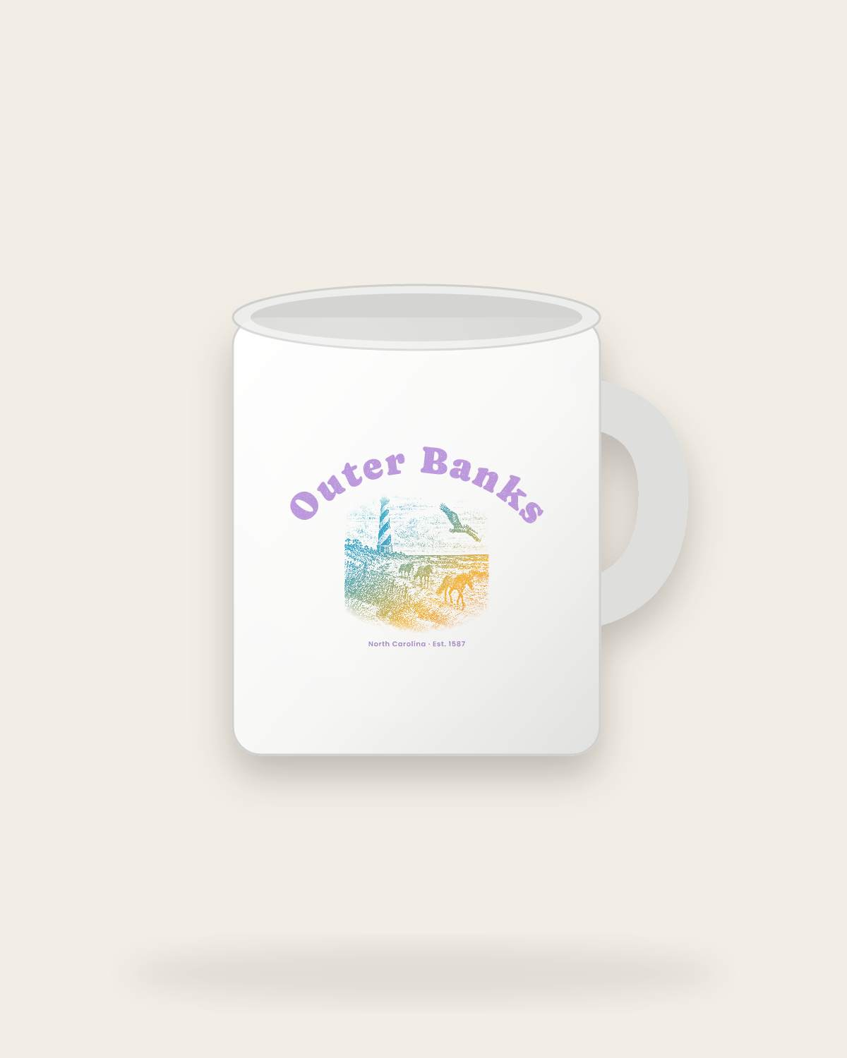 Outer Banks Hatteras Light Ceramic Mug 11oz in White