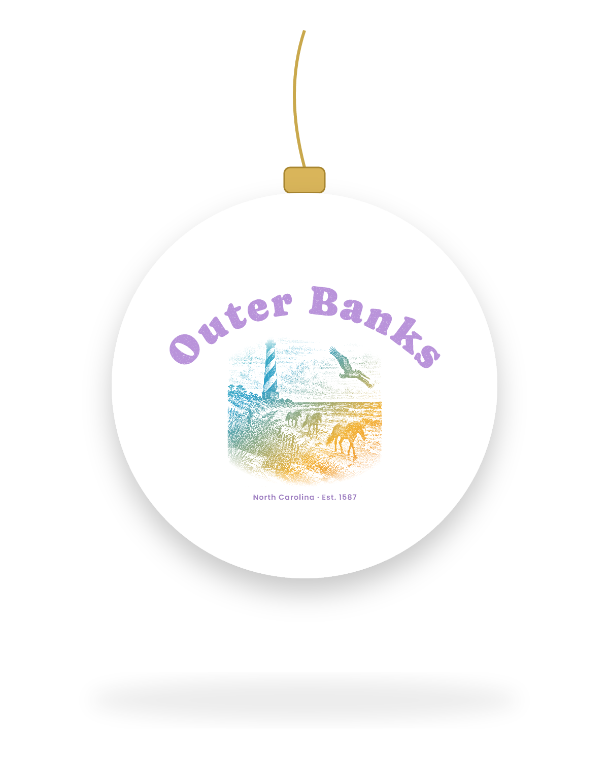Outer Banks Hatteras Light Ceramic Ornament in White