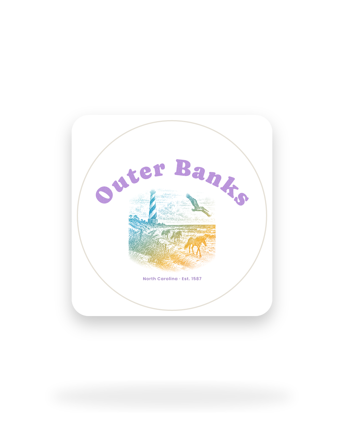 Outer Banks Hatteras Light Kiss-Cut Sticker in White