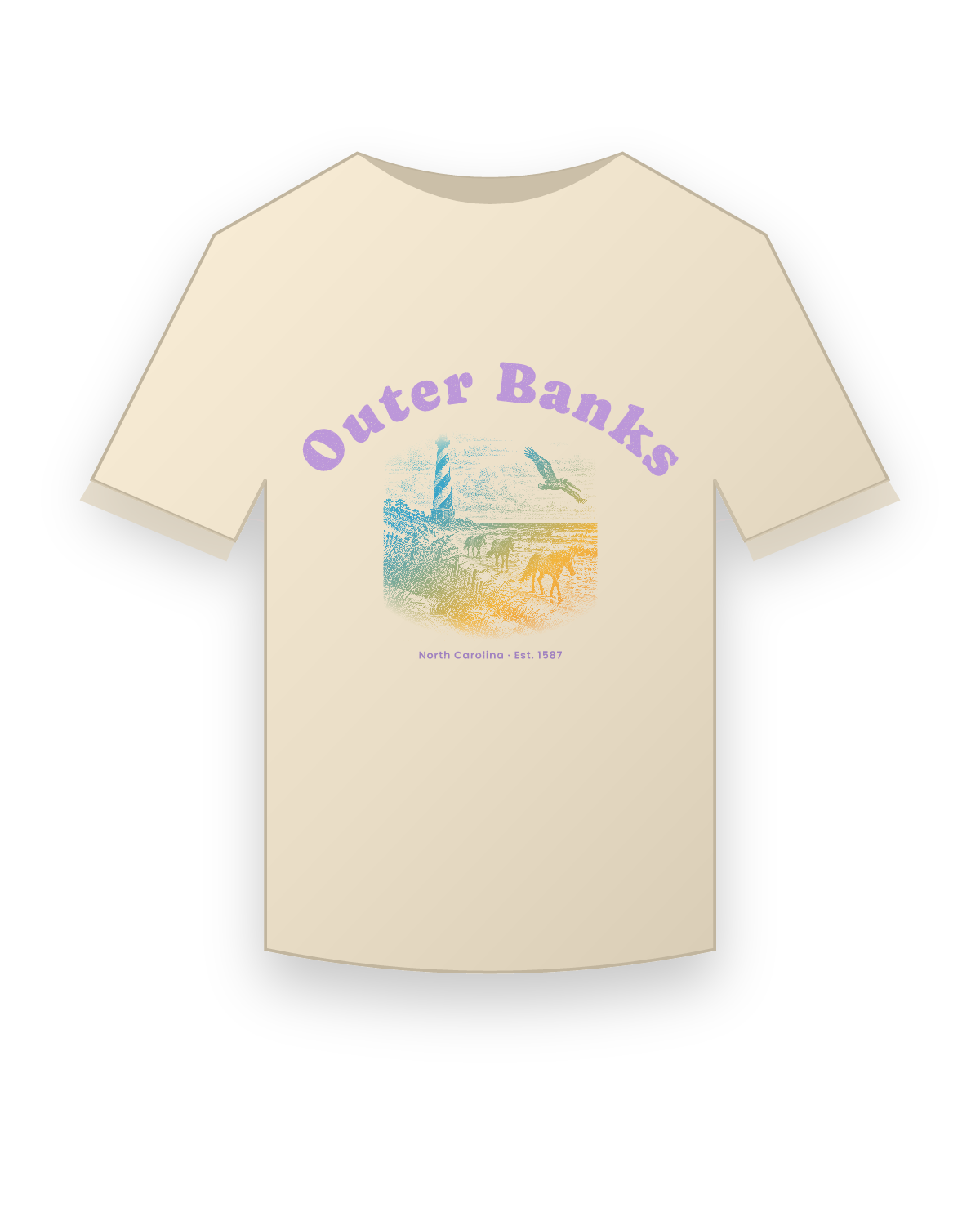Outer Banks Hatteras Light Organic Cotton Tee in Natural
