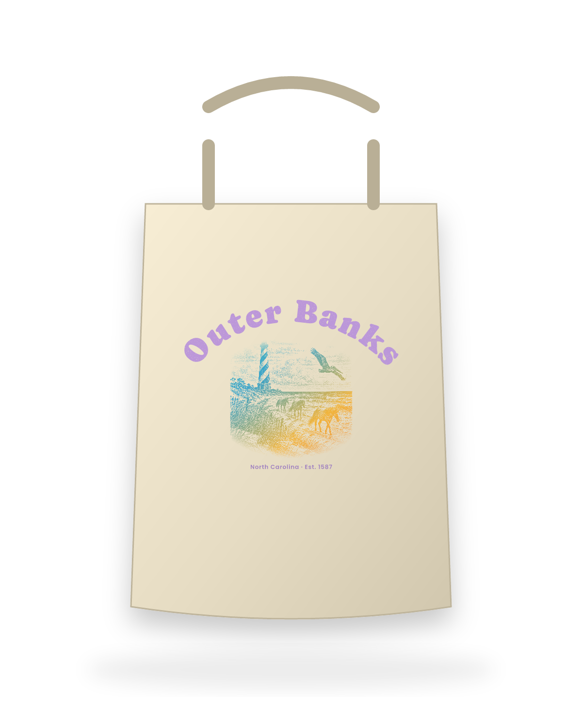 Outer Banks Hatteras Light Canvas Tote in Beige
