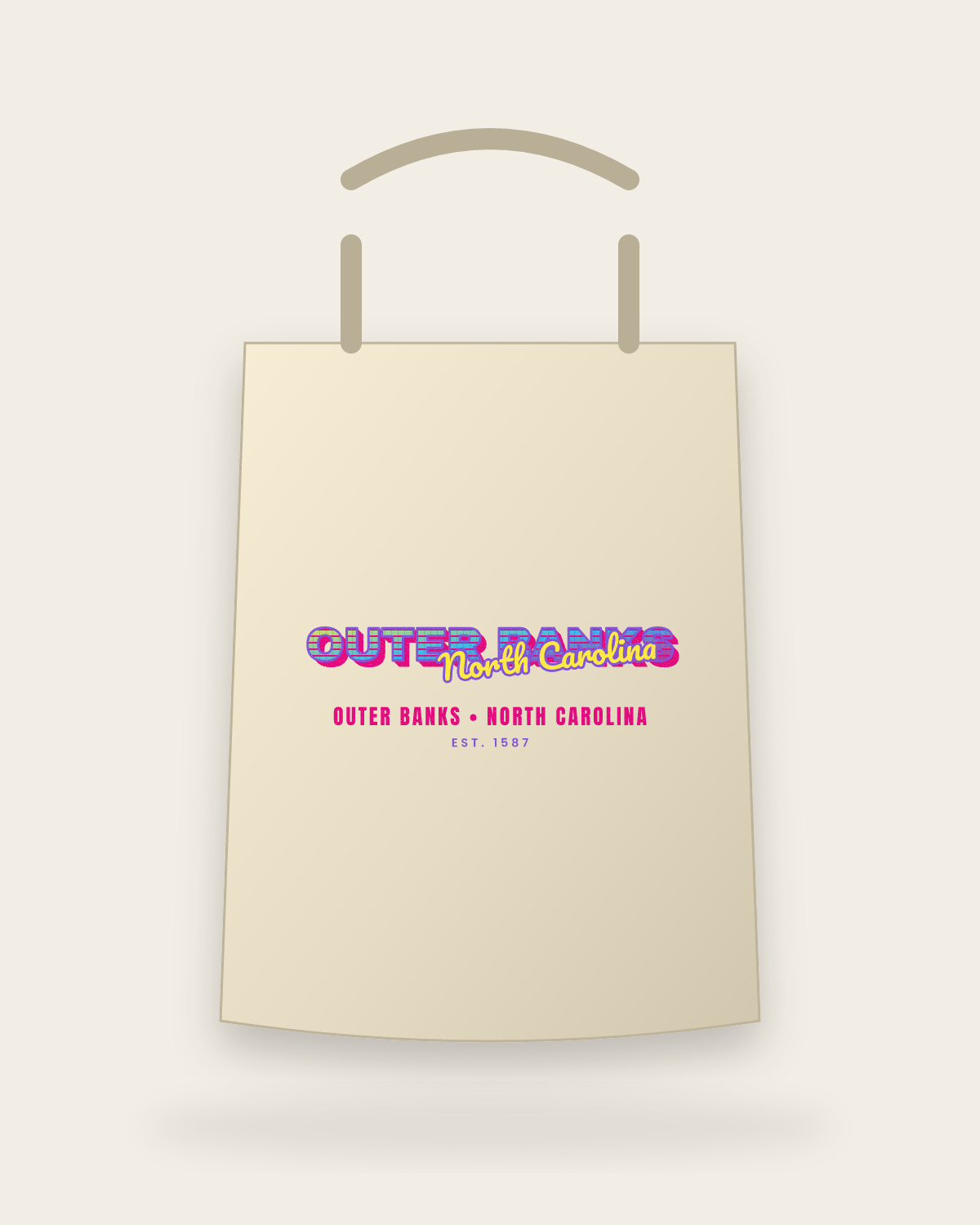 Outer Banks Music TV Canvas Tote in Beige