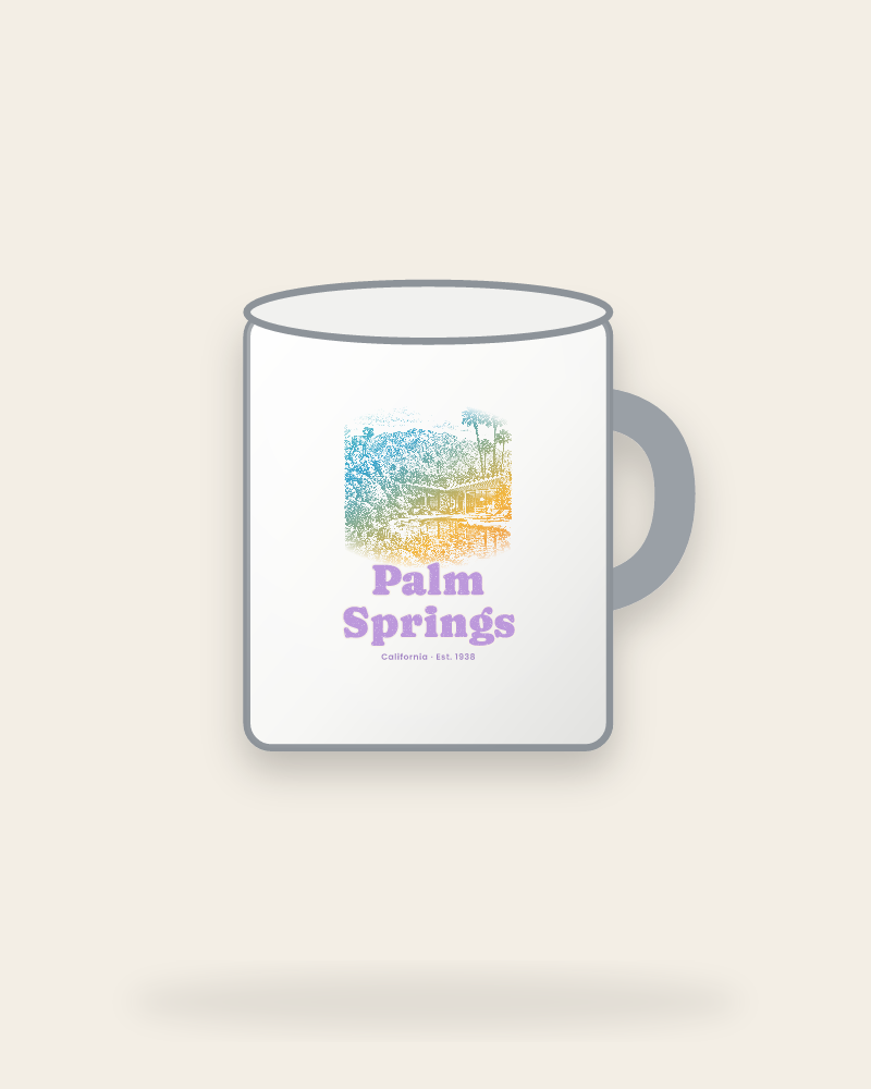 Palm Springs Modern Oasis Enamel Camp Mug