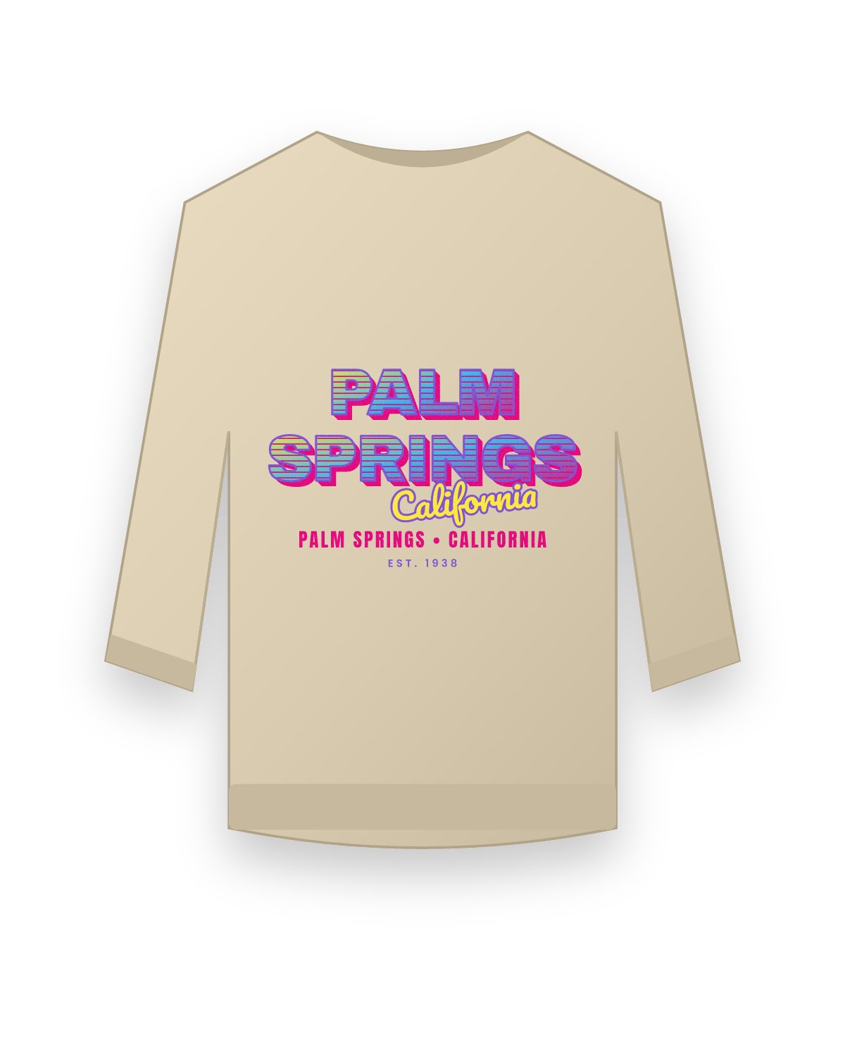Palm Springs Music TV Crewneck Sweatshirt in Sand