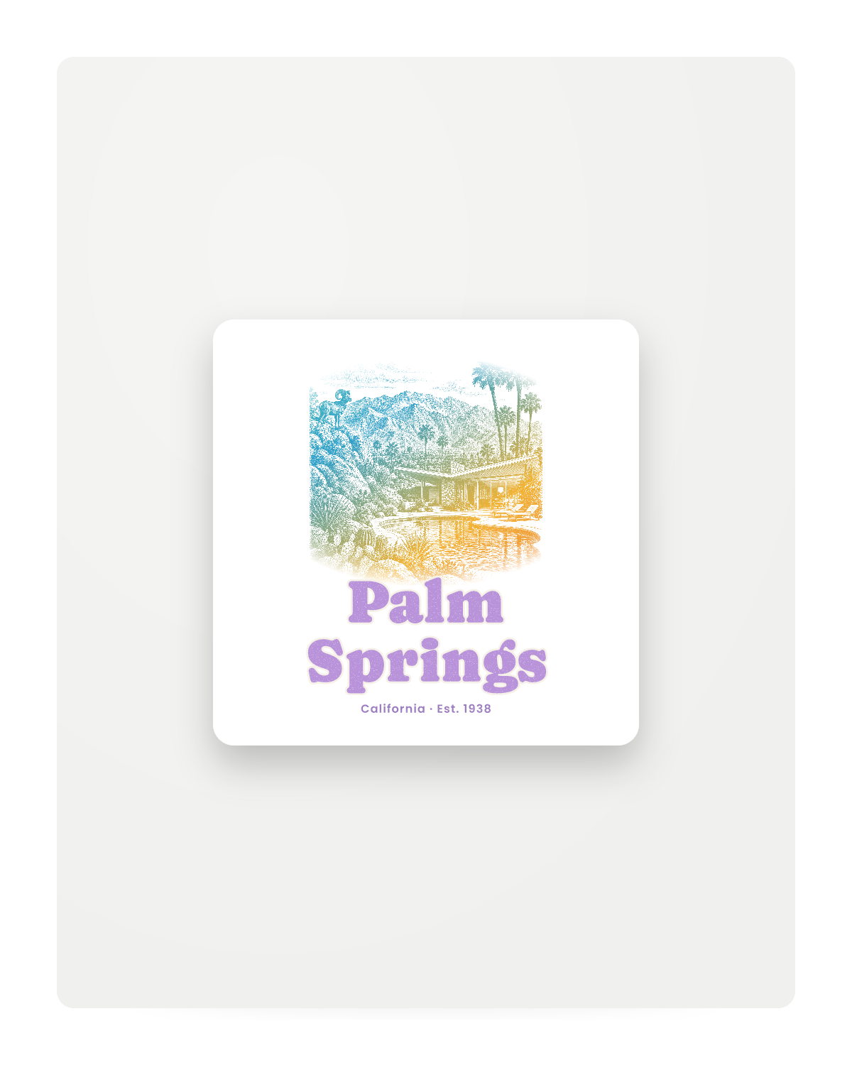 Palm Springs Modern Oasis Fridge Magnet in White