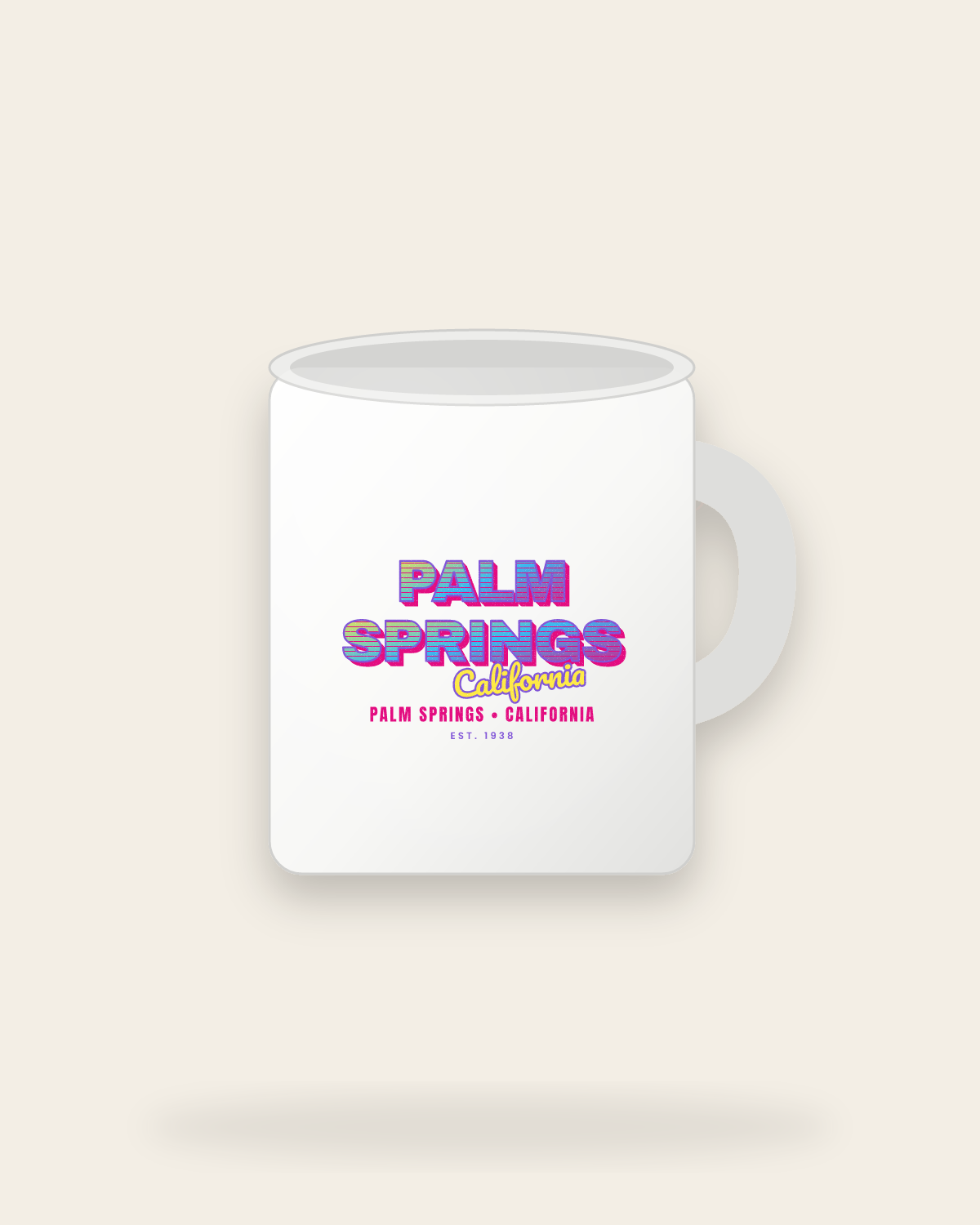 Palm Springs Music TV Ceramic Mug 11oz in White