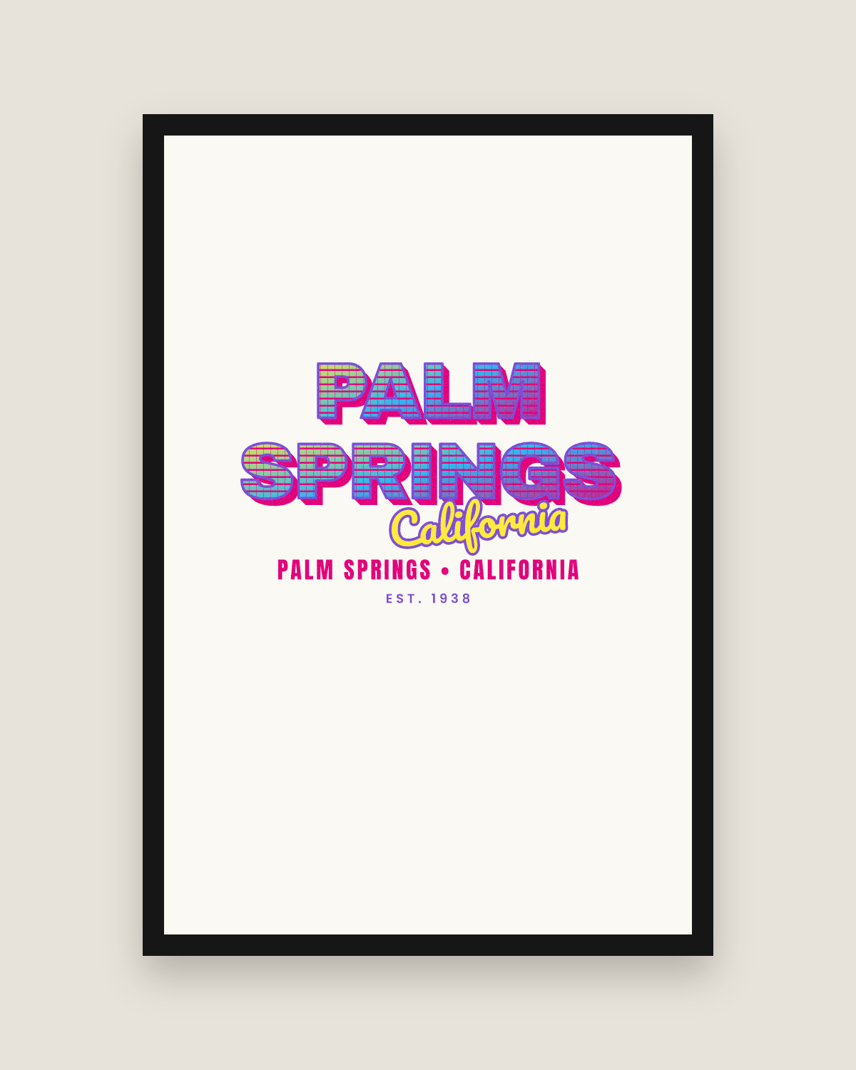Palm Springs Music TV Matte Poster in White