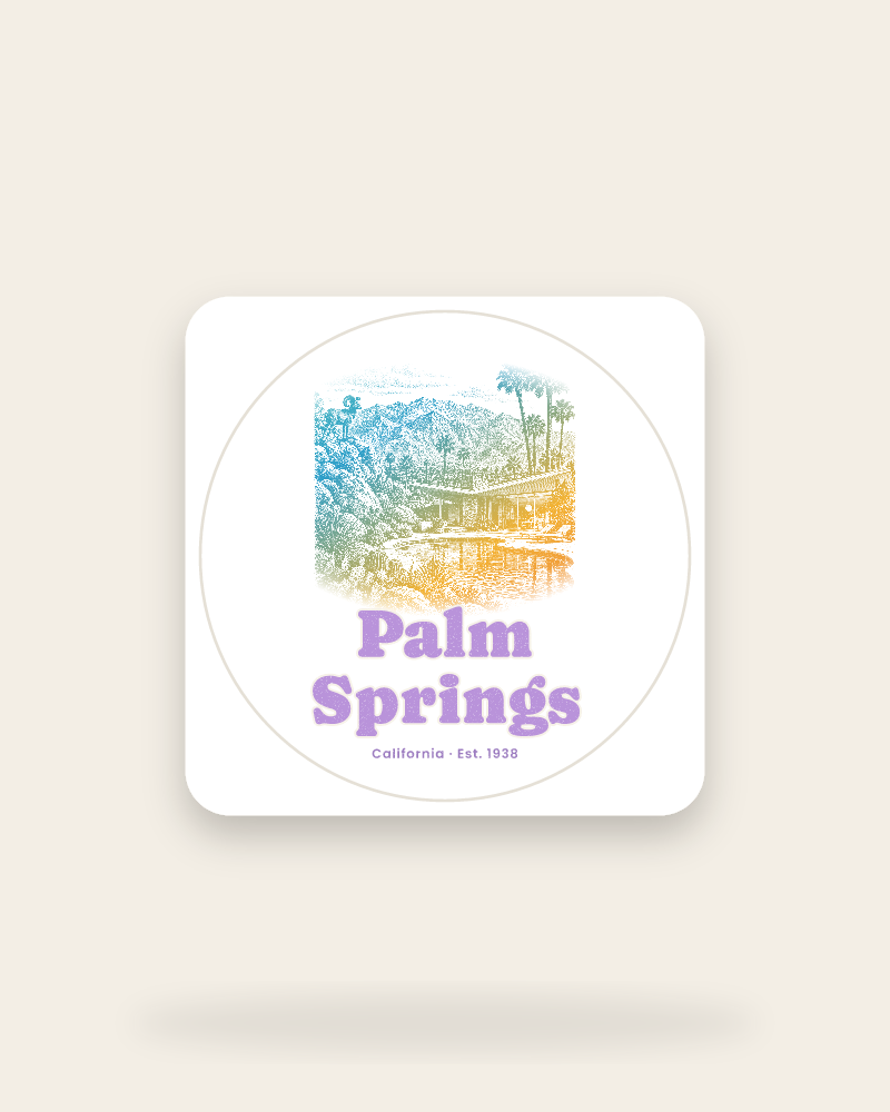 Palm Springs Modern Oasis Kiss-Cut Sticker