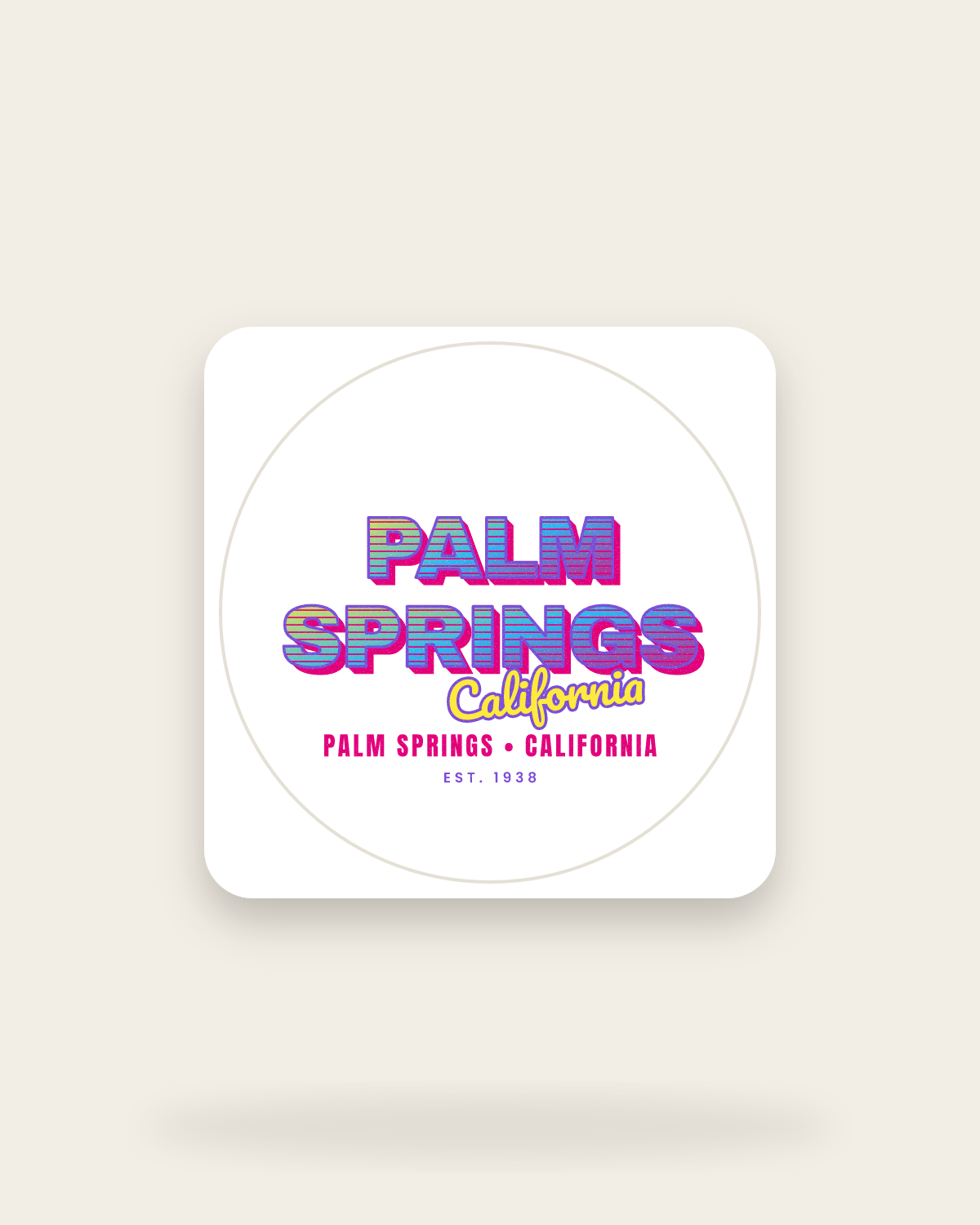 Palm Springs Music TV Kiss-Cut Sticker in White
