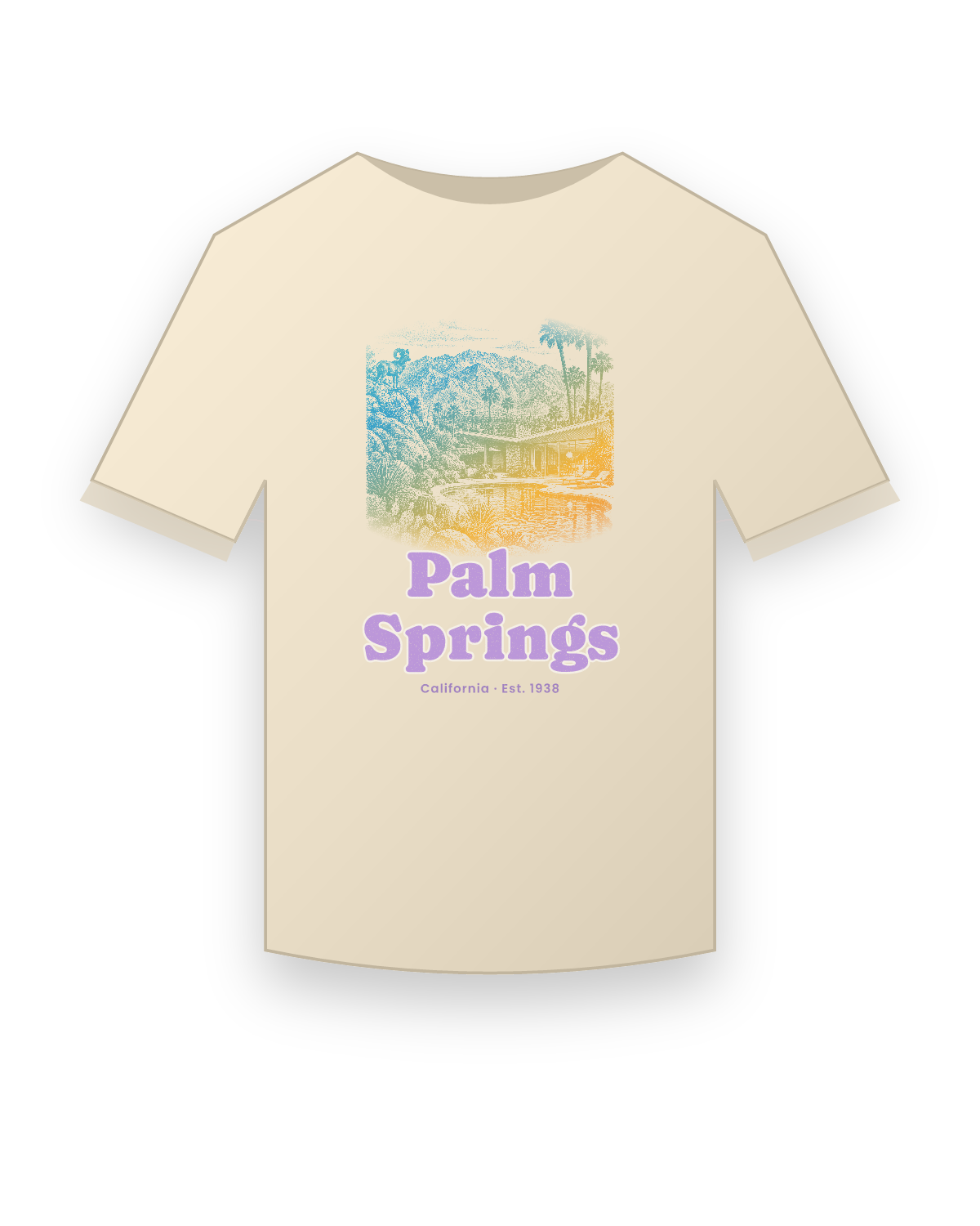 Palm Springs Modern Oasis Classic Tee in Natural