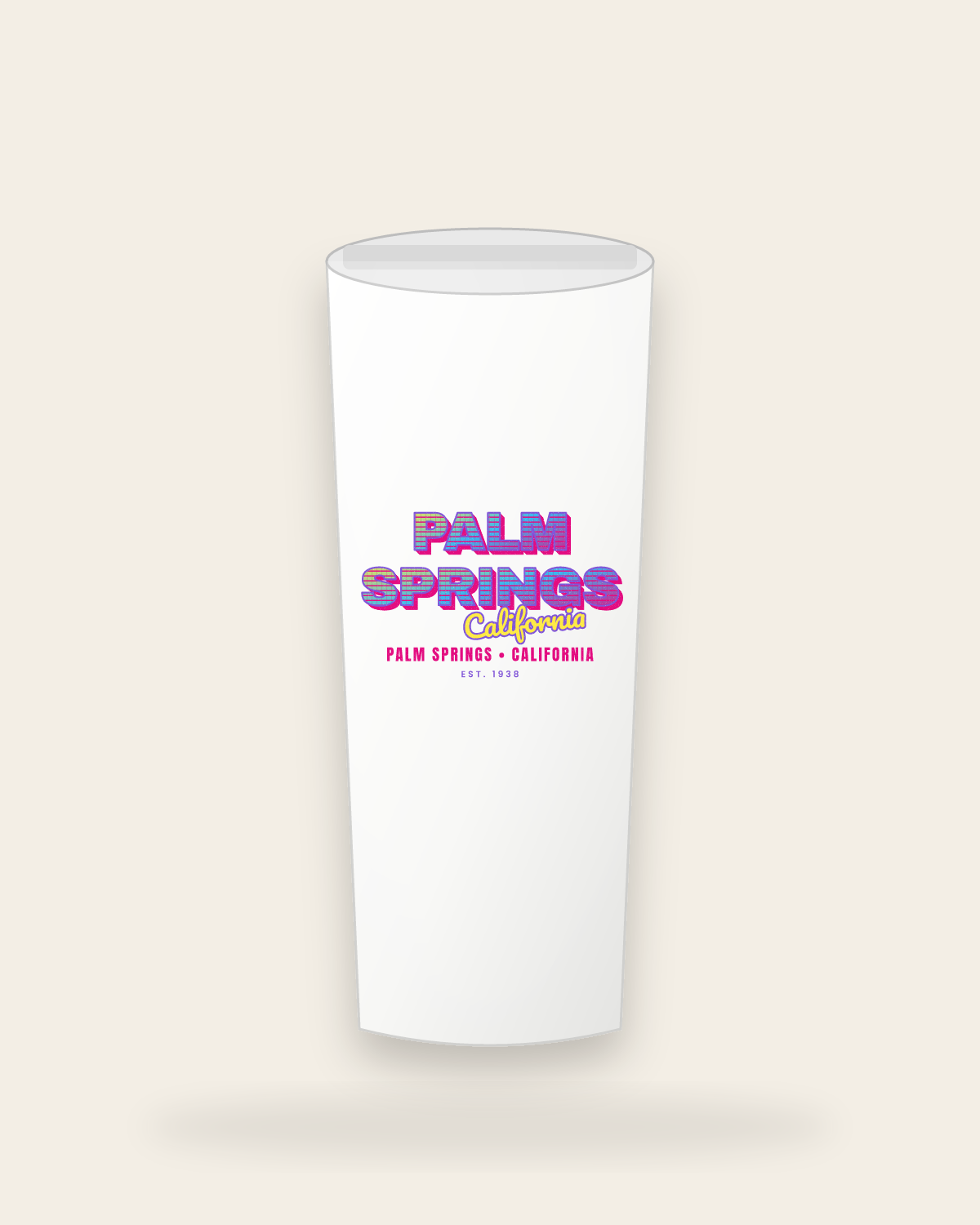 Palm Springs Music TV Insulated Tumbler 20oz in White