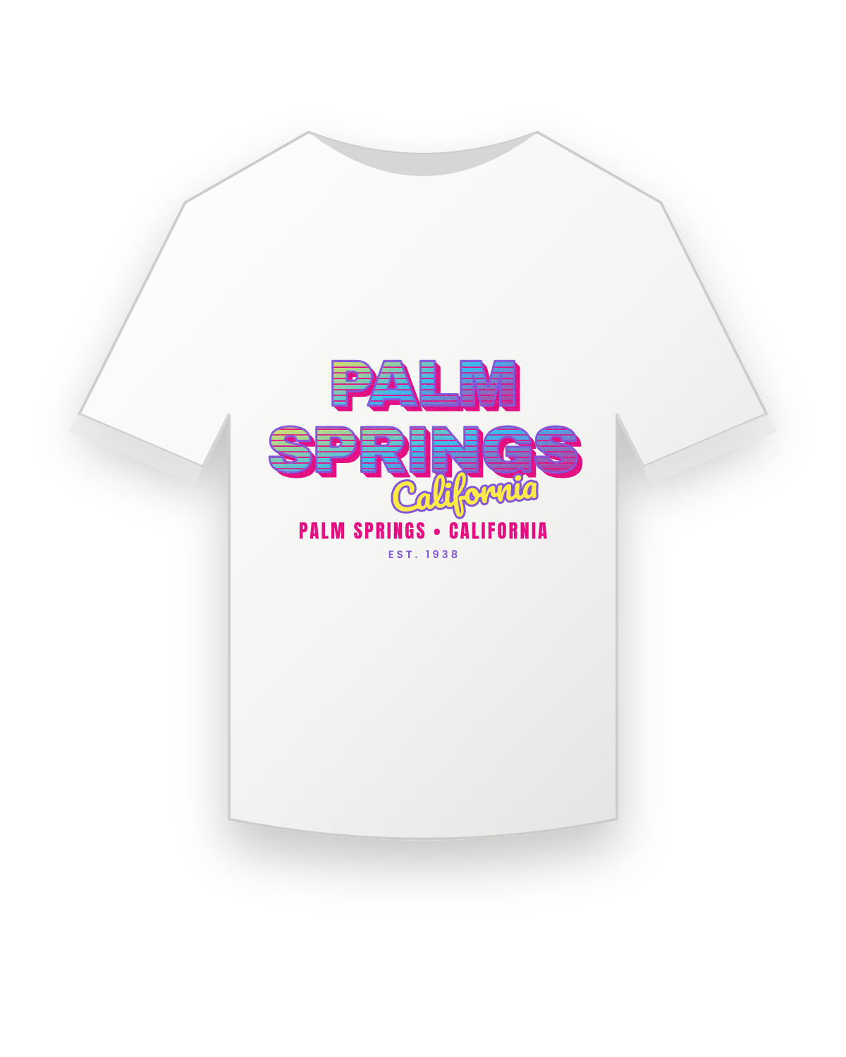 Palm Springs Music TV Youth Tee in White