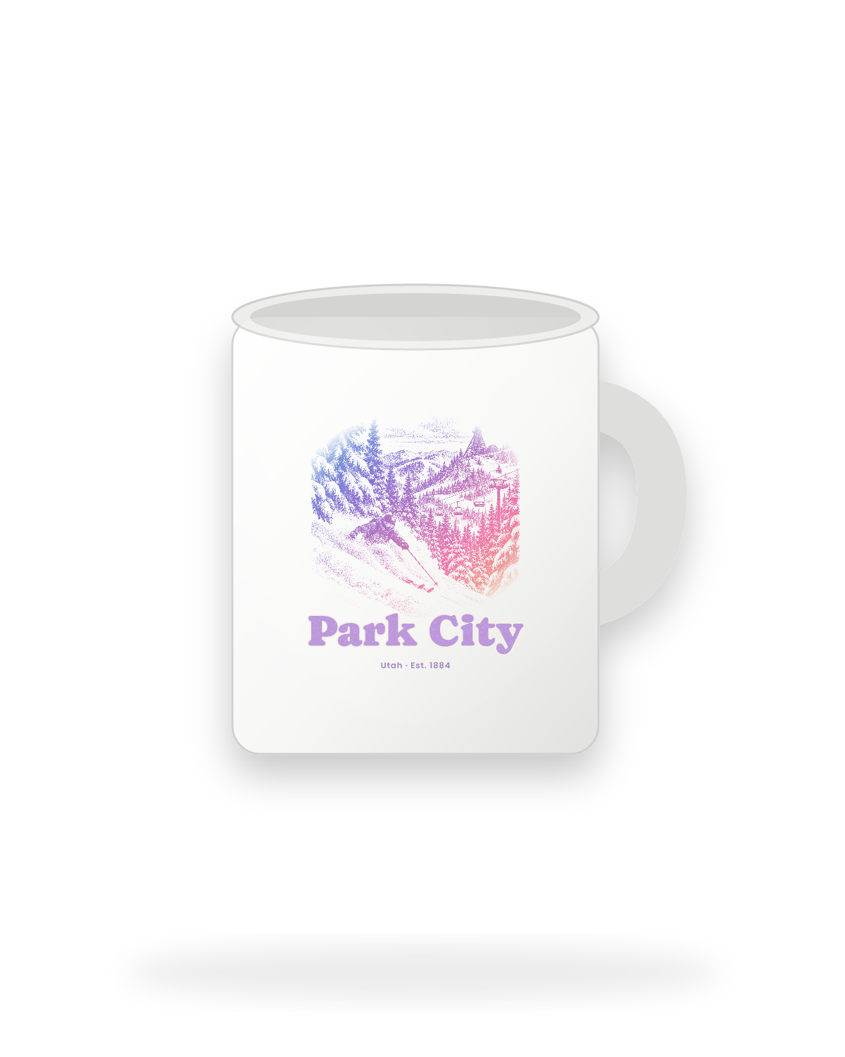Park City Powder Day Ceramic Mug 11oz in White