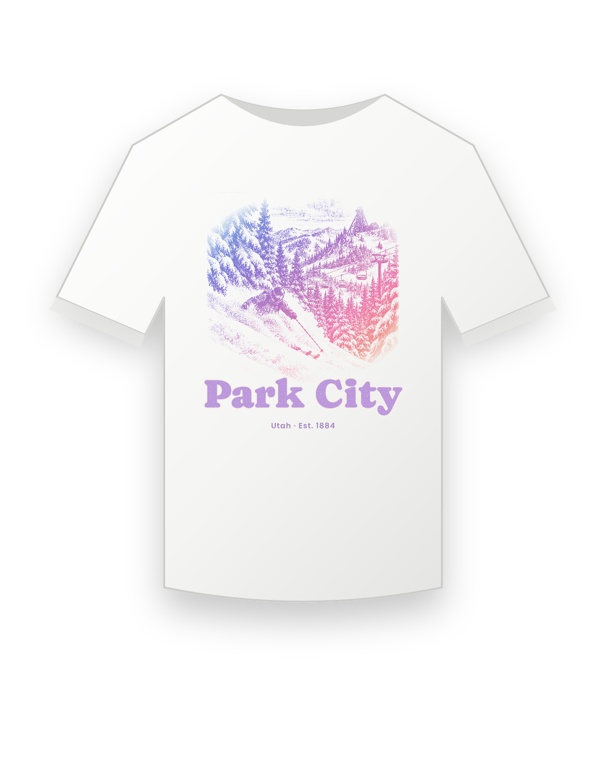 Park City Powder Day Youth Tee in White