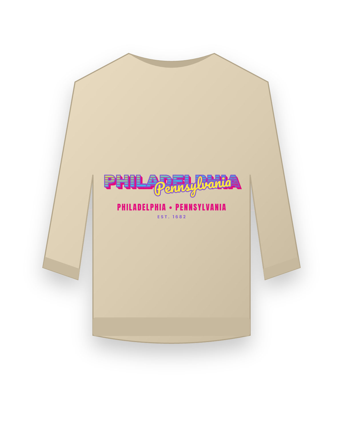 Philadelphia Music TV Crewneck Sweatshirt in Sand