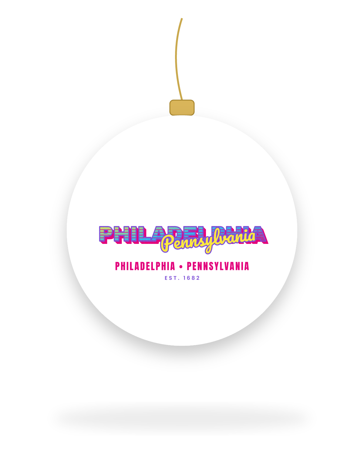 Philadelphia Music TV Ceramic Ornament in White