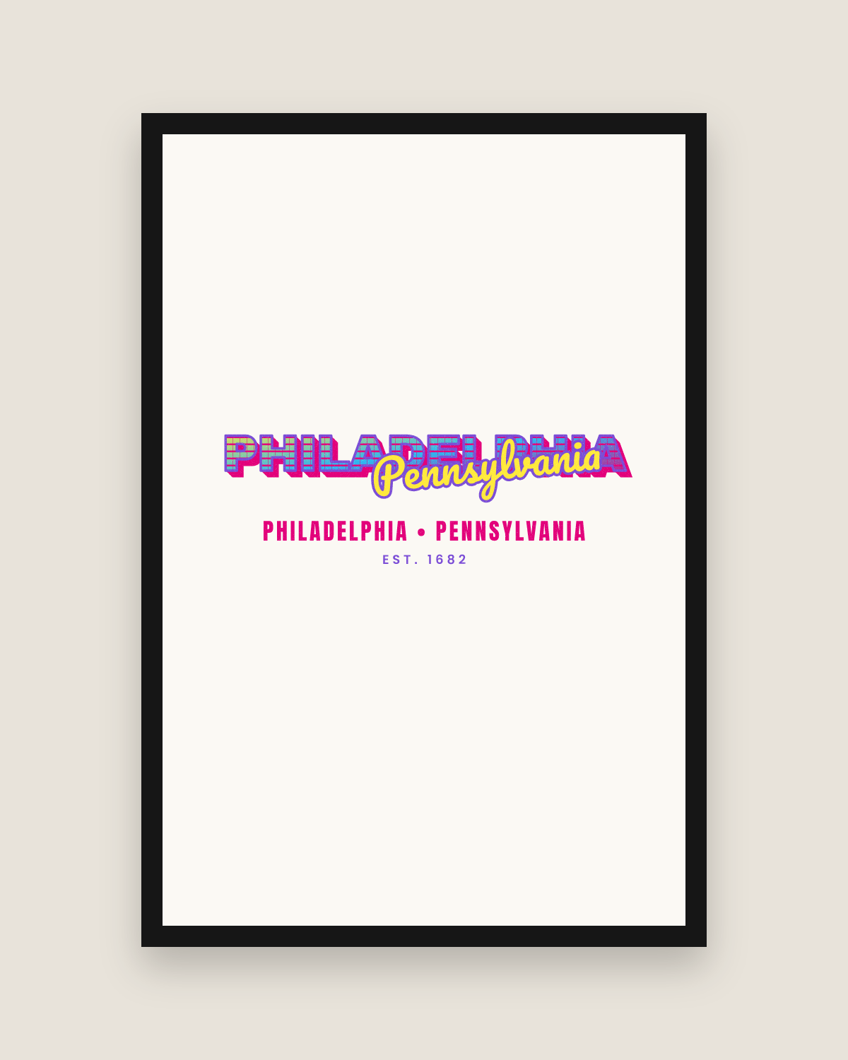 Philadelphia Music TV Matte Poster in White