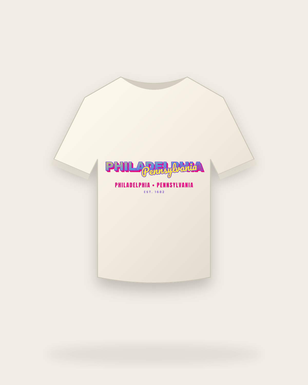 Philadelphia Music TV Vintage Wash Tee in Ivory