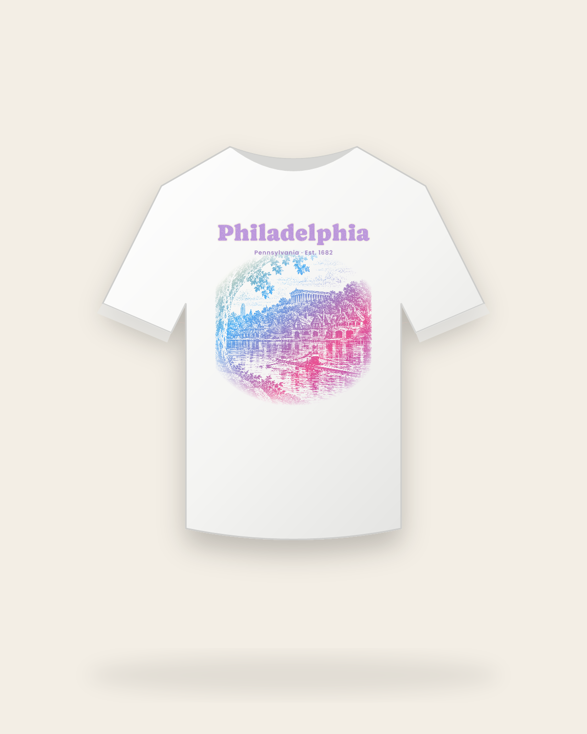 Philadelphia Boathouse Row Youth Tee in White