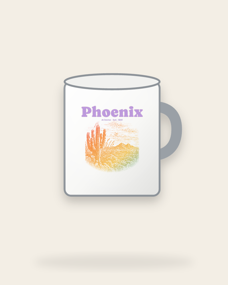 Phoenix Saguaro Sunset Enamel Camp Mug