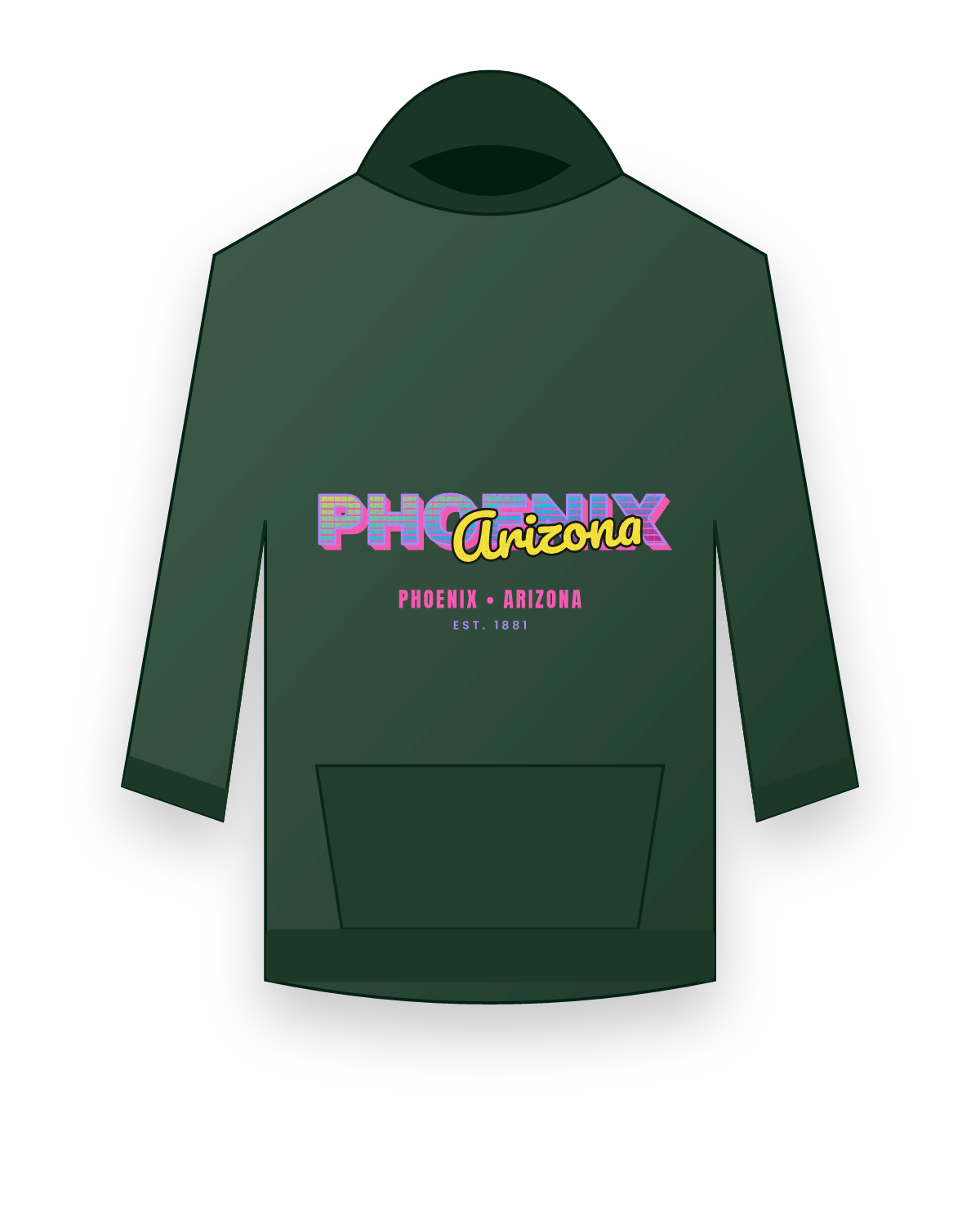 Phoenix Music TV Hooded Sweatshirt in Forest Green