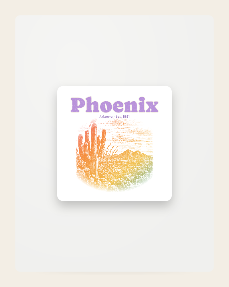 Phoenix Saguaro Sunset Fridge Magnet