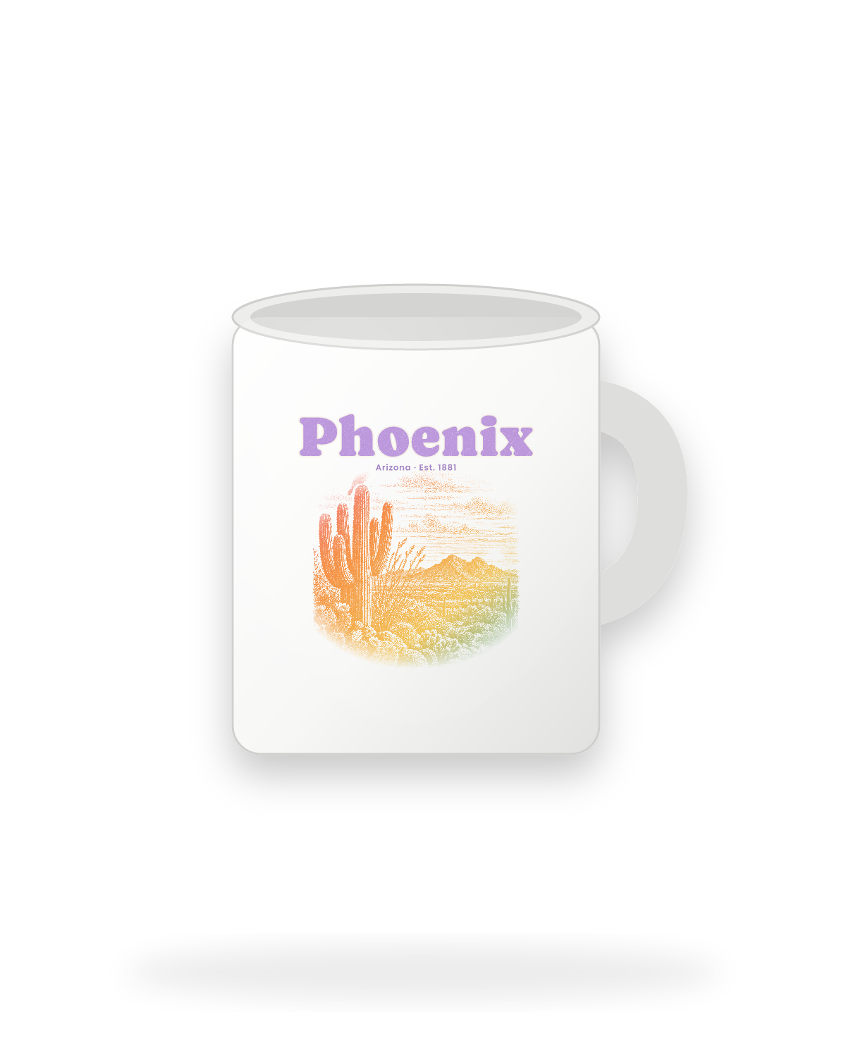 Phoenix Saguaro Sunset Ceramic Mug 11oz in White