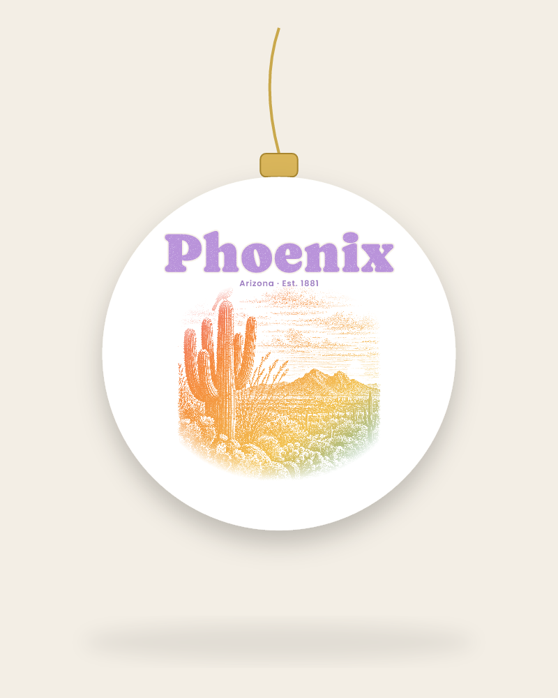 Phoenix Saguaro Sunset Ceramic Ornament