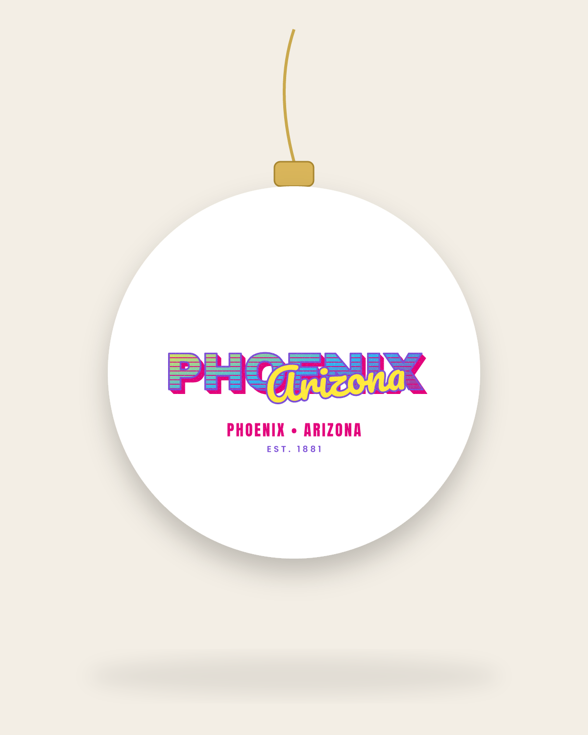 Phoenix Music TV Ceramic Ornament in White