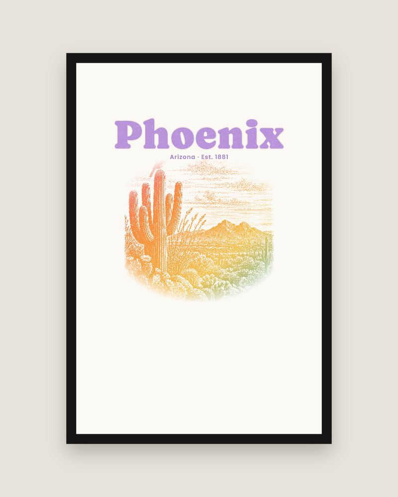 Phoenix Saguaro Sunset Matte Poster