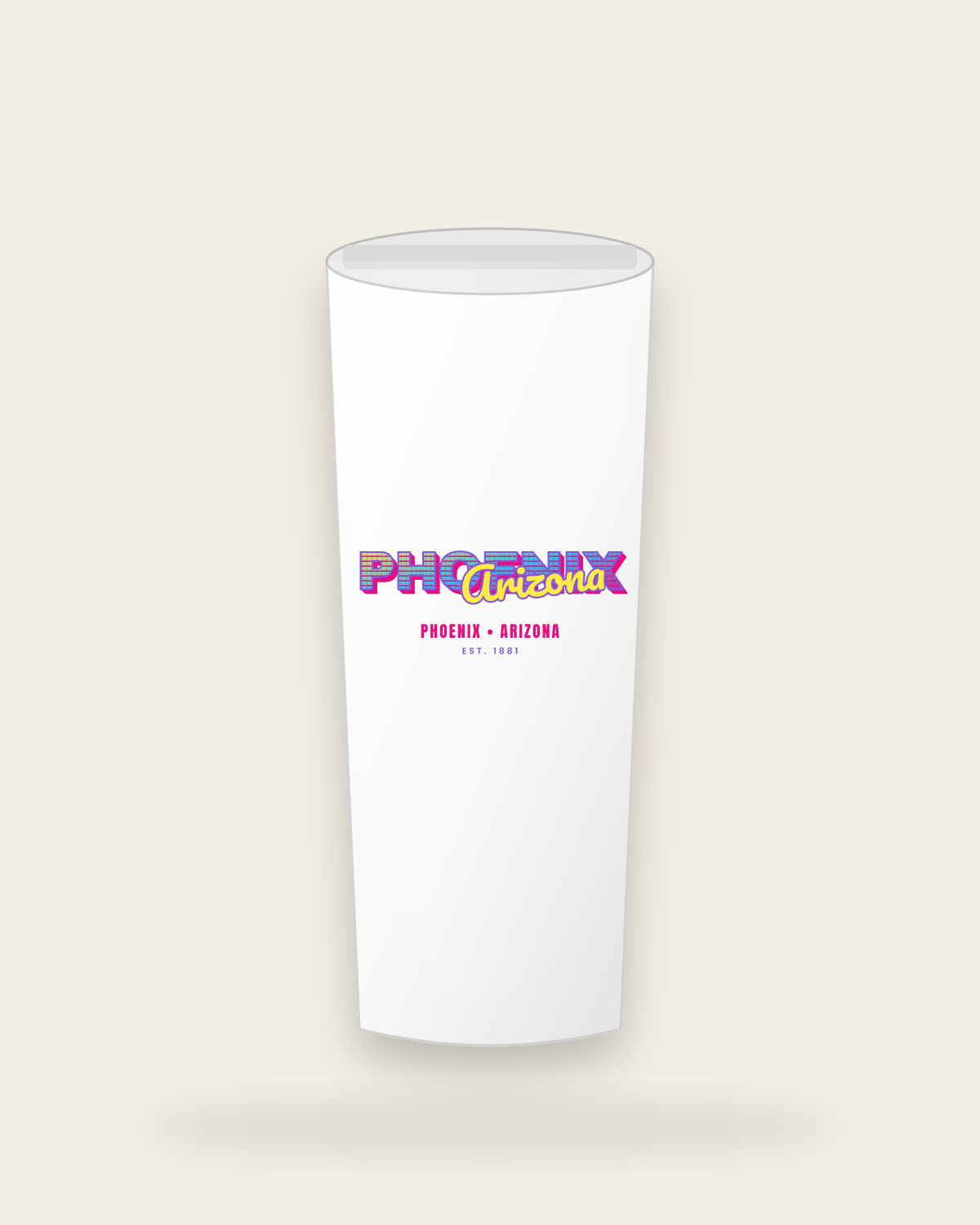 Phoenix Music TV Insulated Tumbler 20oz in White