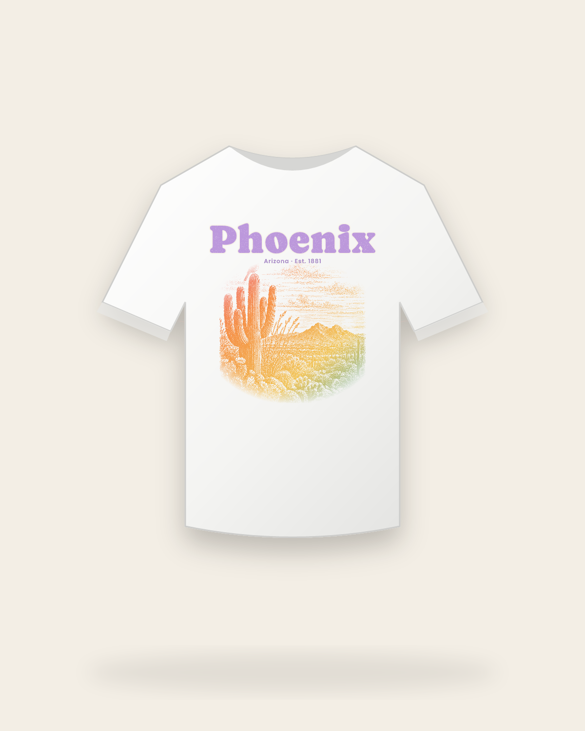 Phoenix Saguaro Sunset Youth Tee in White