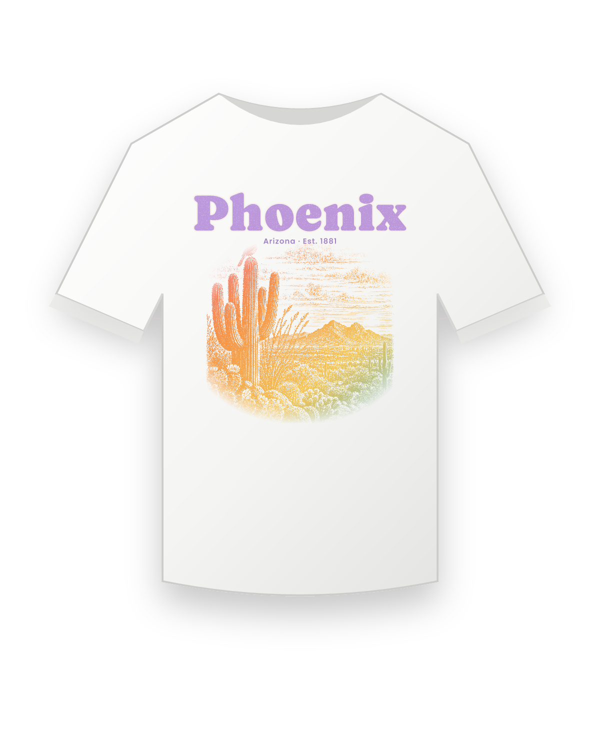 Phoenix Saguaro Sunset Youth Tee in White