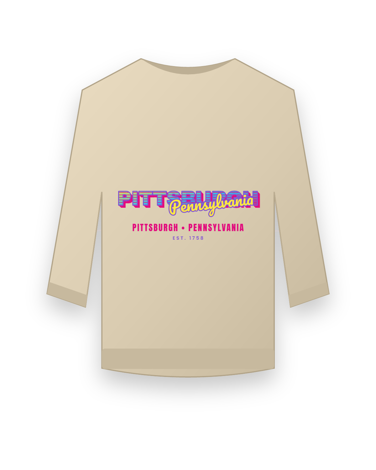 Pittsburgh Music TV Crewneck Sweatshirt in Sand