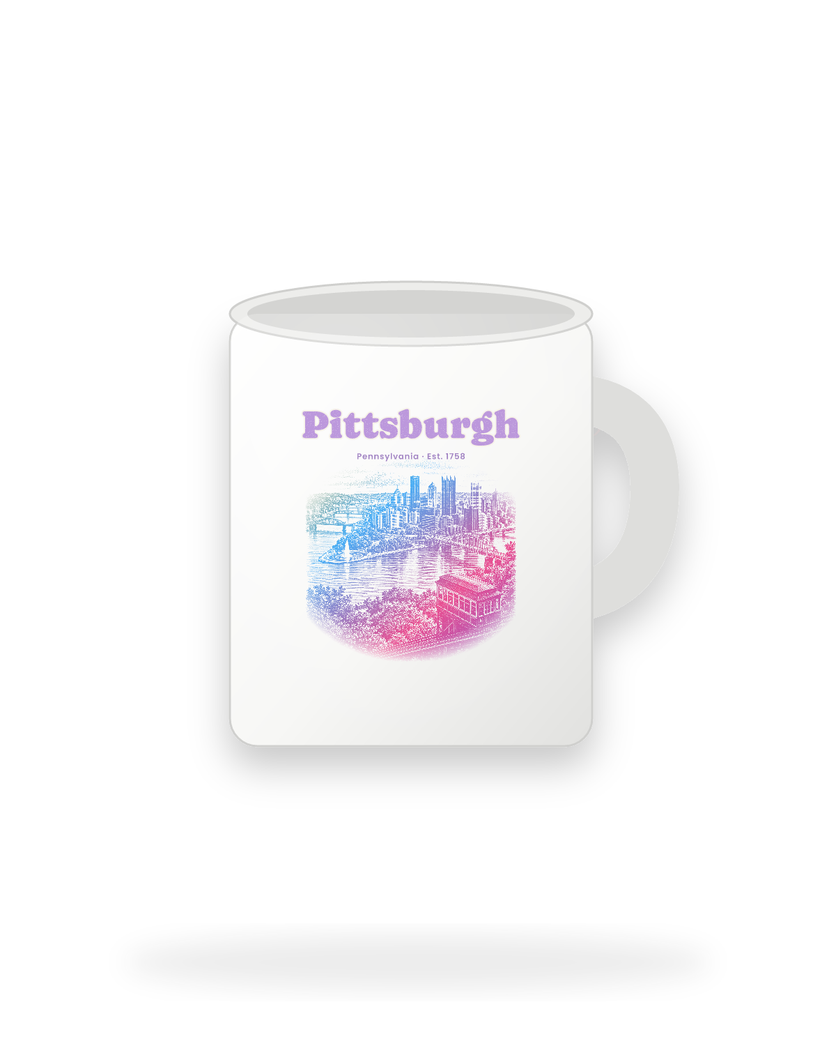 Pittsburgh Incline View Ceramic Mug 11oz in White