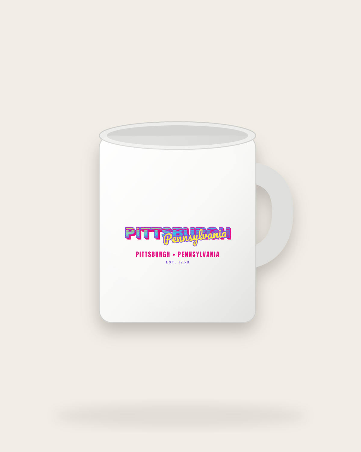 Pittsburgh Music TV Ceramic Mug 11oz in White