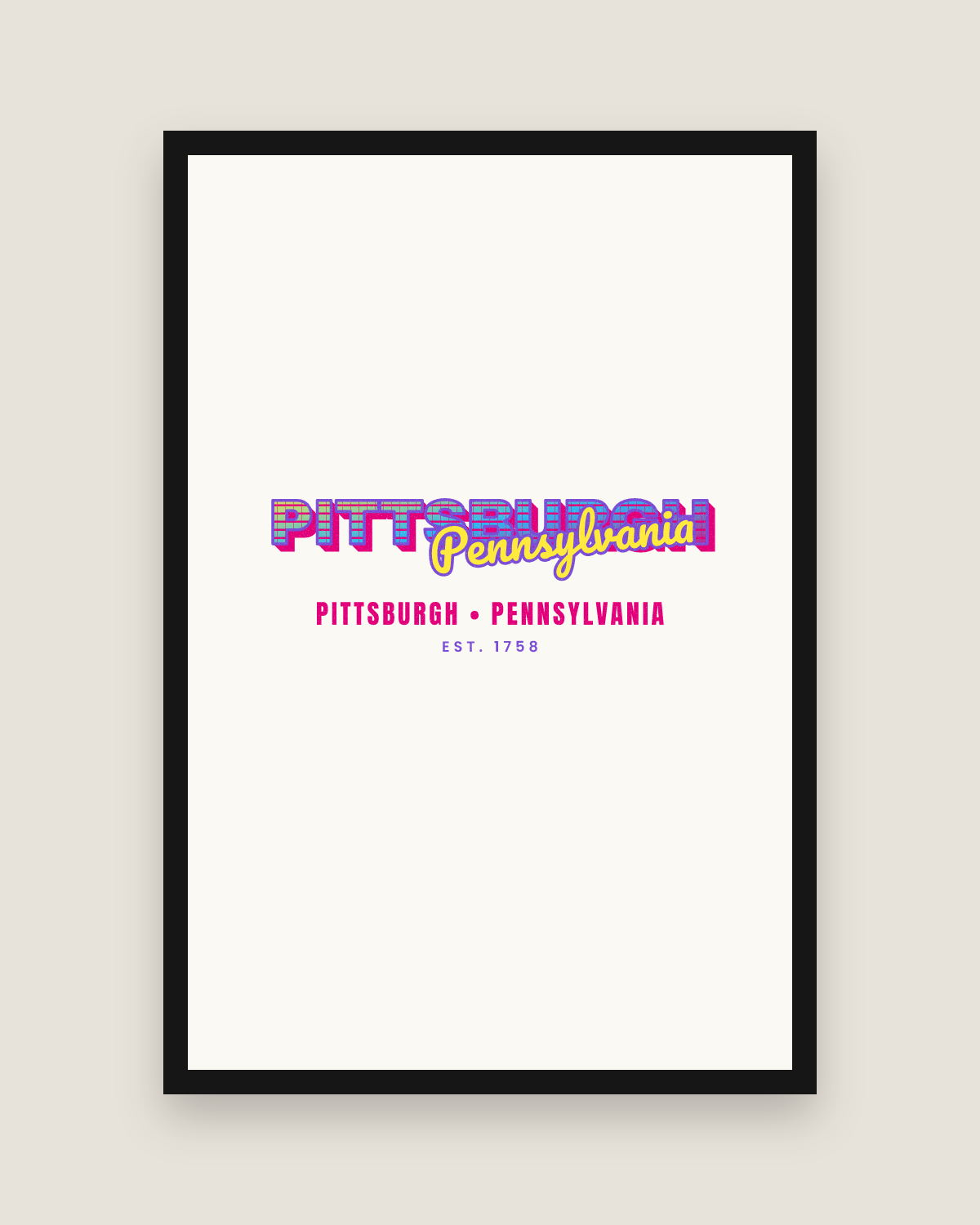 Pittsburgh Music TV Matte Poster in White
