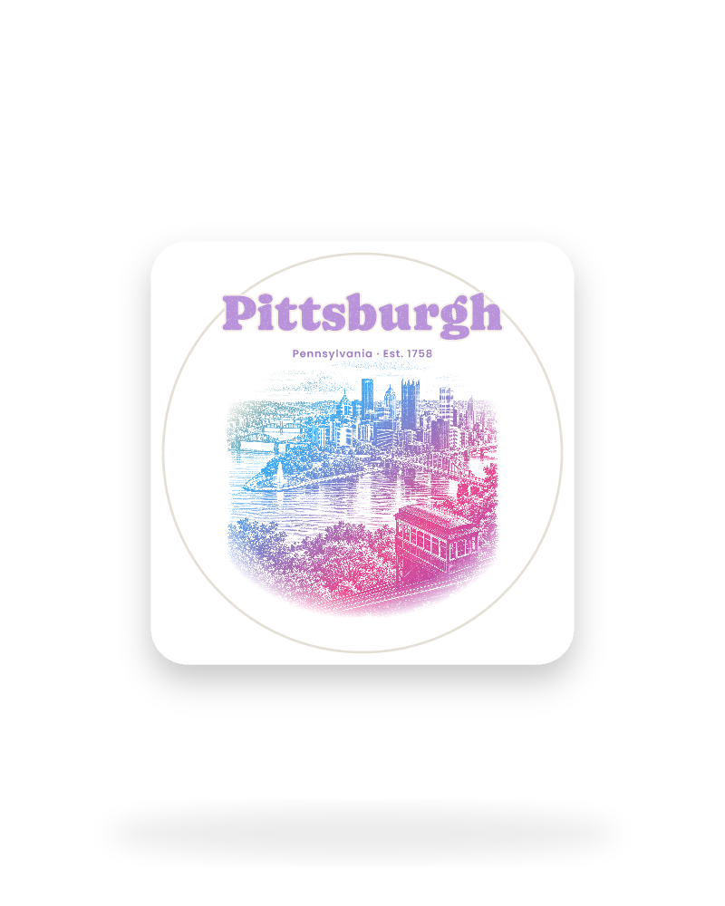 Pittsburgh Incline View Kiss-Cut Sticker