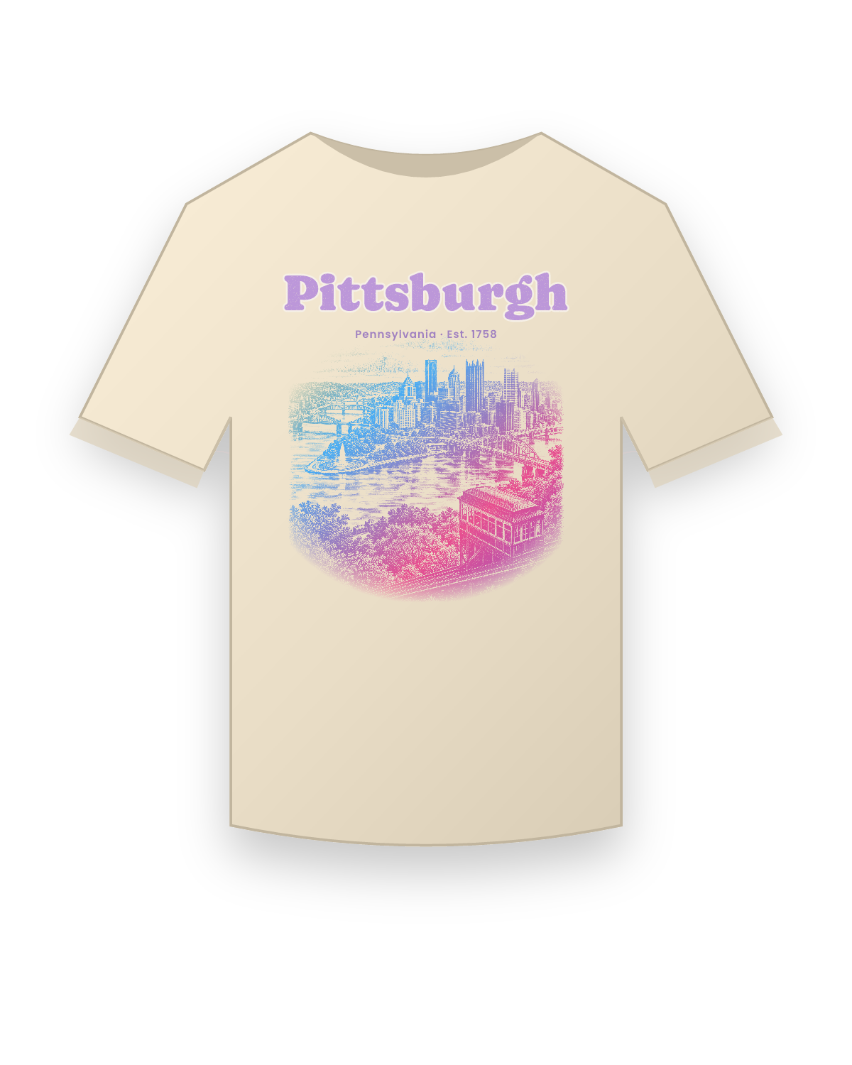 Pittsburgh Incline View Classic Tee in Natural