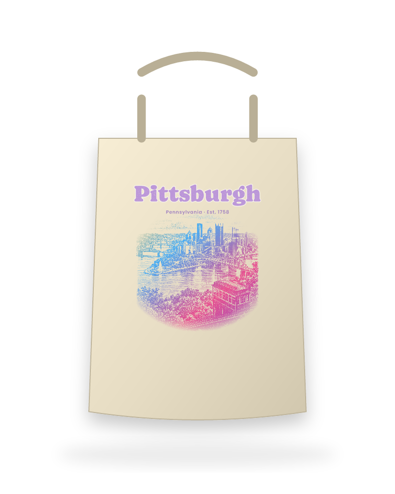 Pittsburgh Incline View Canvas Tote