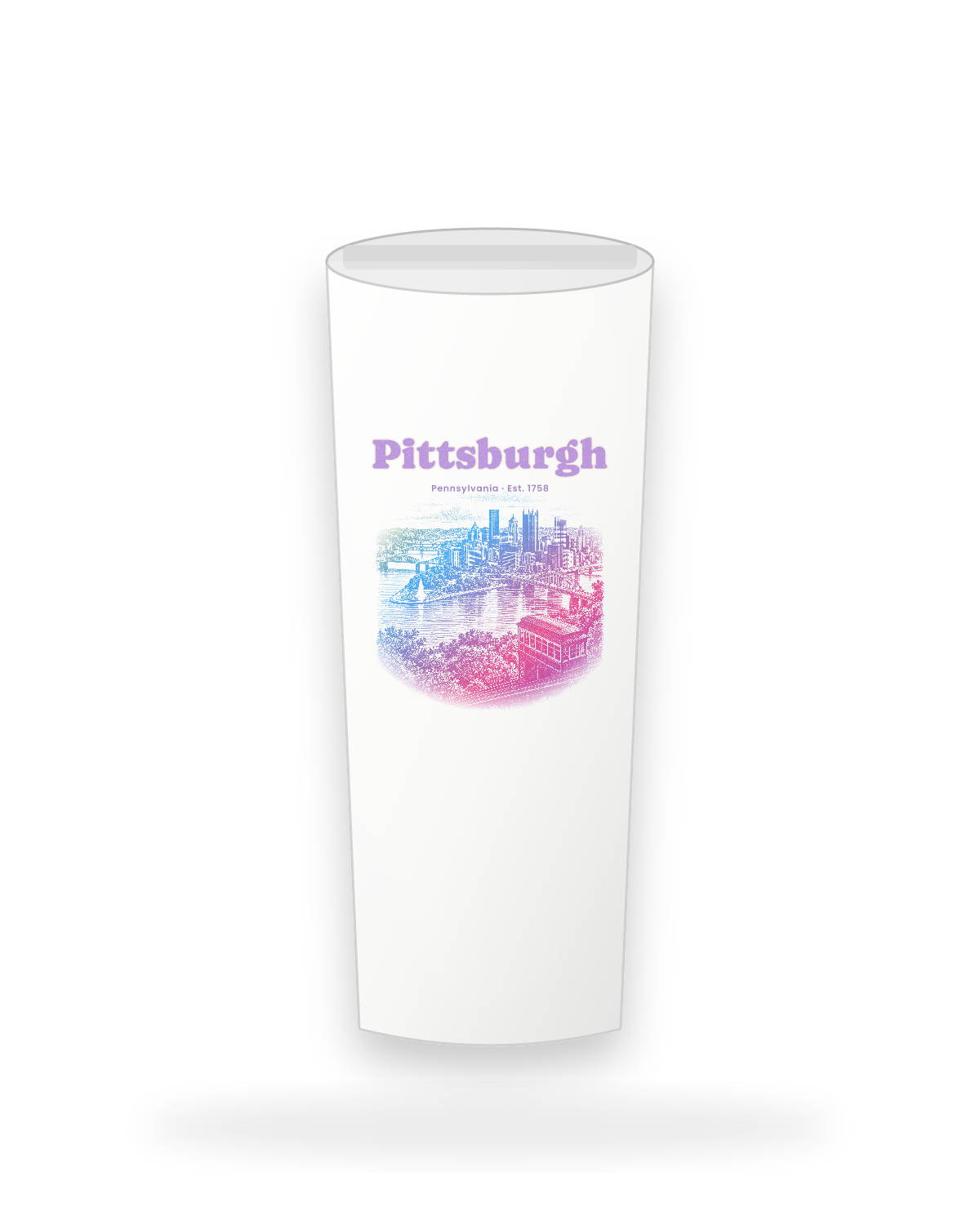 Pittsburgh Incline View Insulated Tumbler 20oz in White