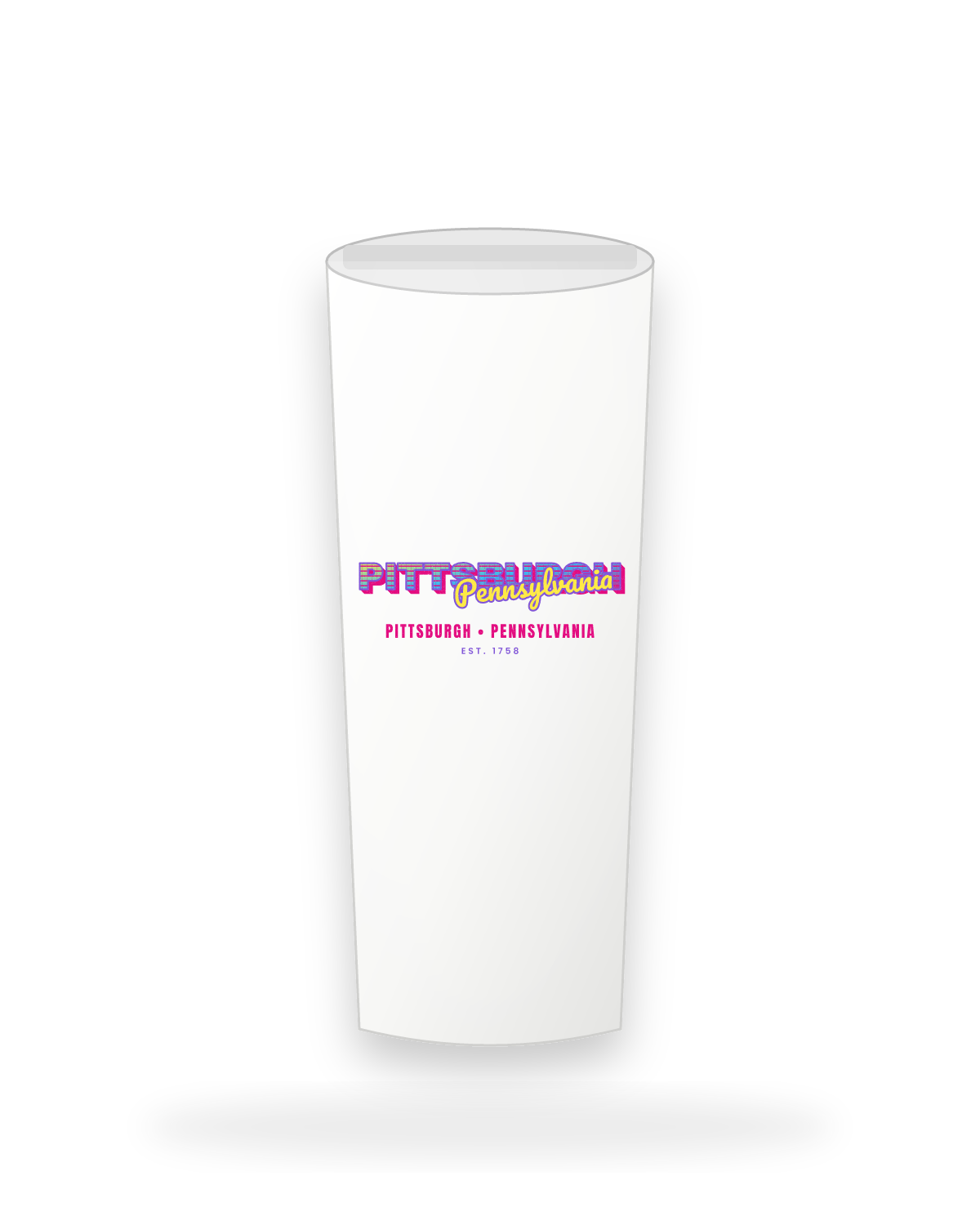 Pittsburgh Music TV Insulated Tumbler 20oz in White