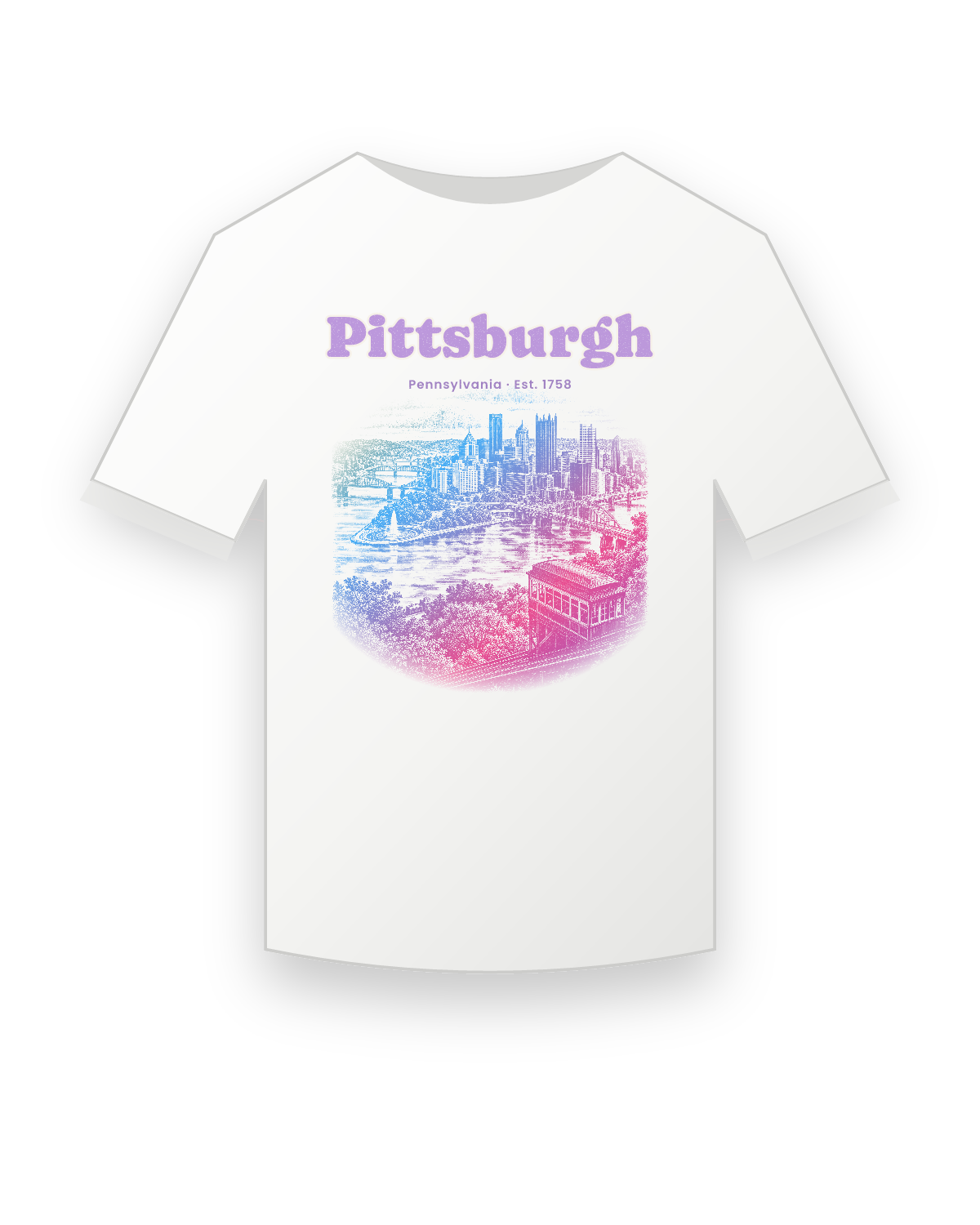 Pittsburgh Incline View Youth Tee in White