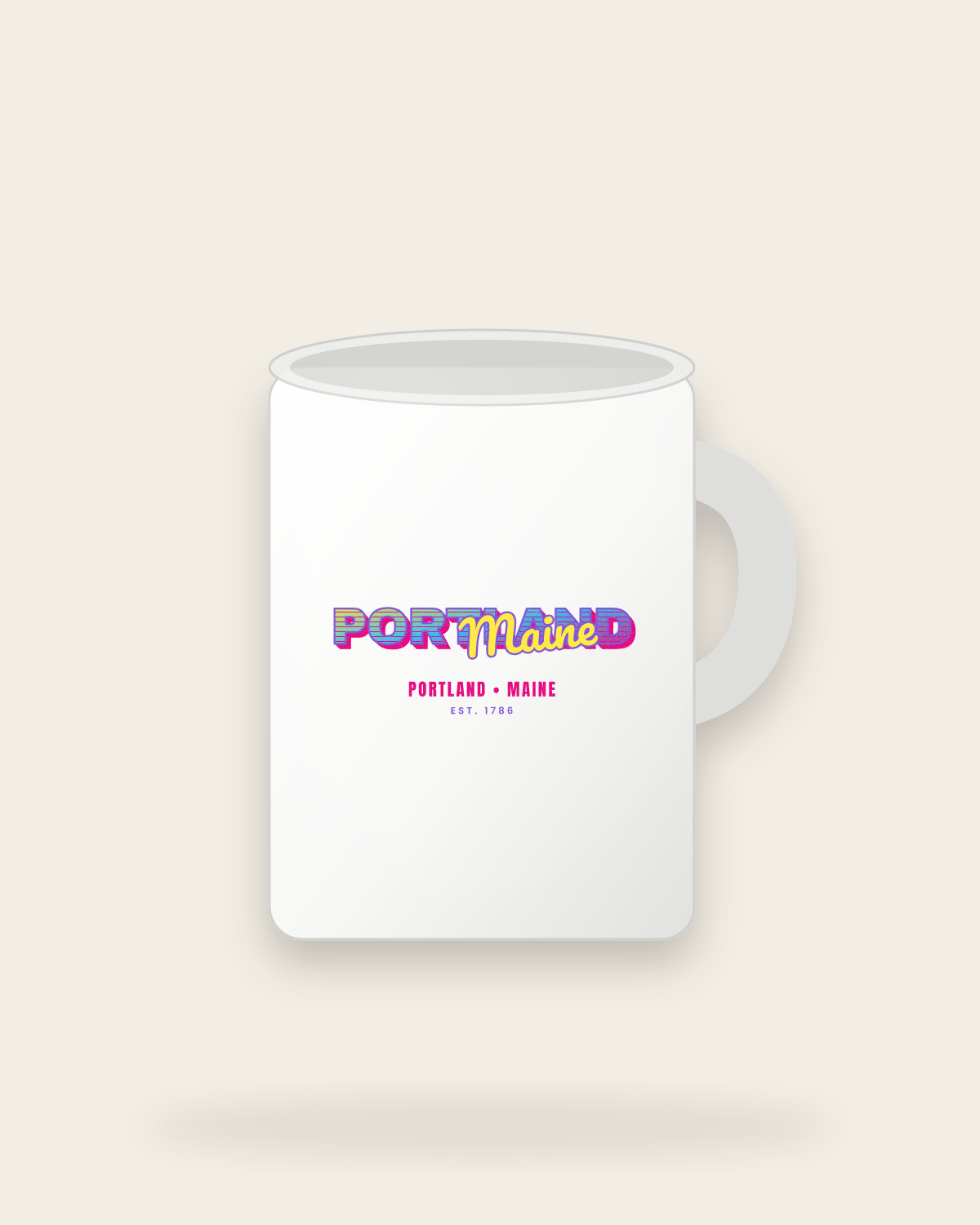 Portland Music TV Ceramic Mug 15oz in White