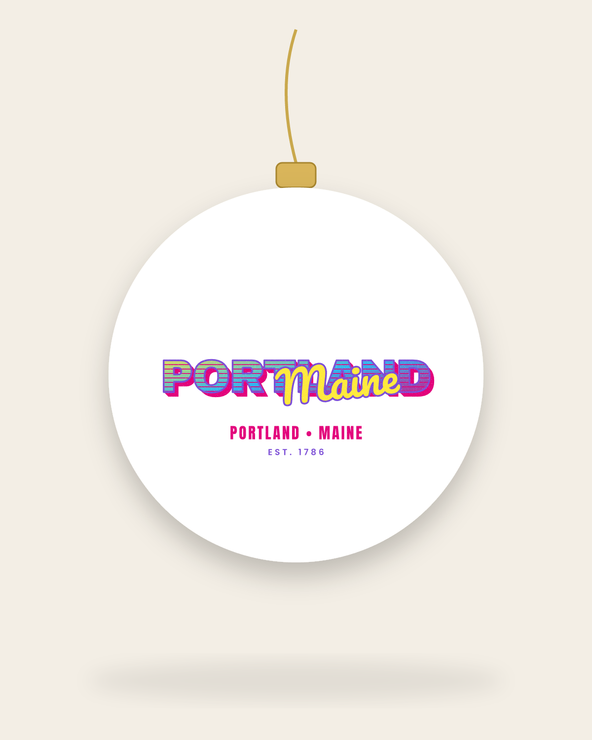 Portland Music TV Ceramic Ornament in White