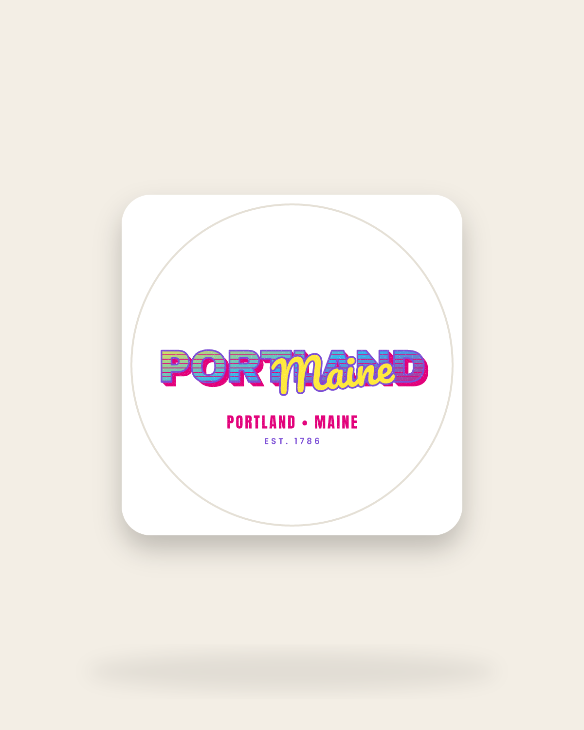 Portland Music TV Kiss-Cut Sticker in White